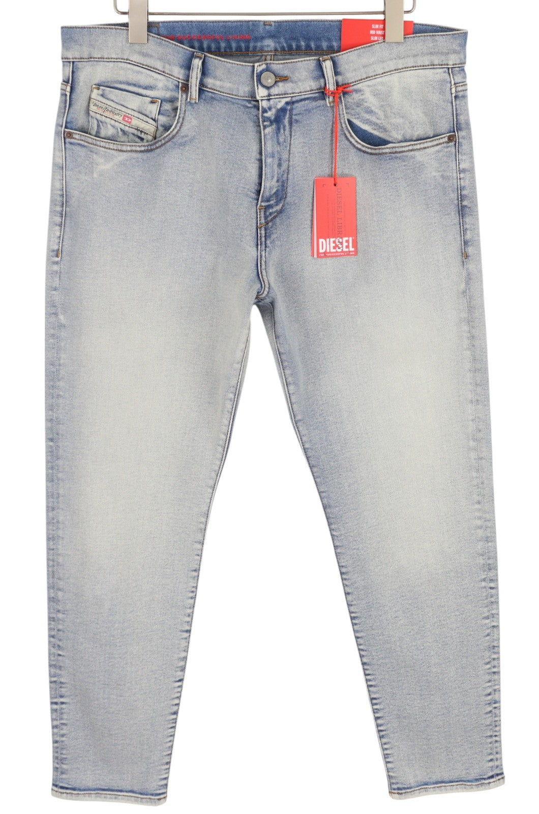 DIESEL 2019 D-Strukt 9C08L vyriški džinsai W36/L30 Slim Zip Fly skalbtos mėlynos spalvos, rekomenduojama mažmeninė kaina – 250 € 