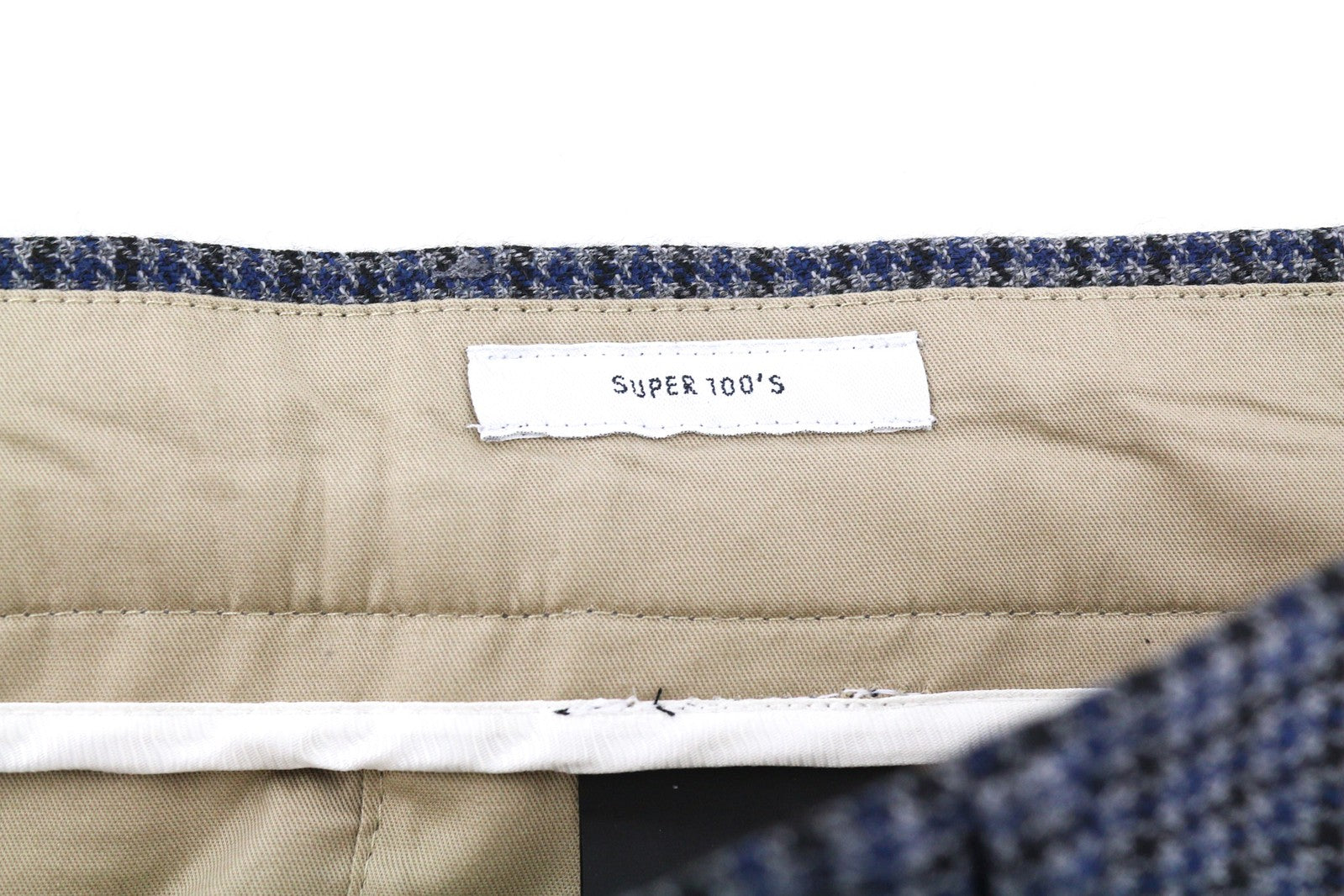 PT TORINO vyriškos kelnės 56 W39 Rebel mėlynos pilkos raštuotos grynos vilnos klostuotos 