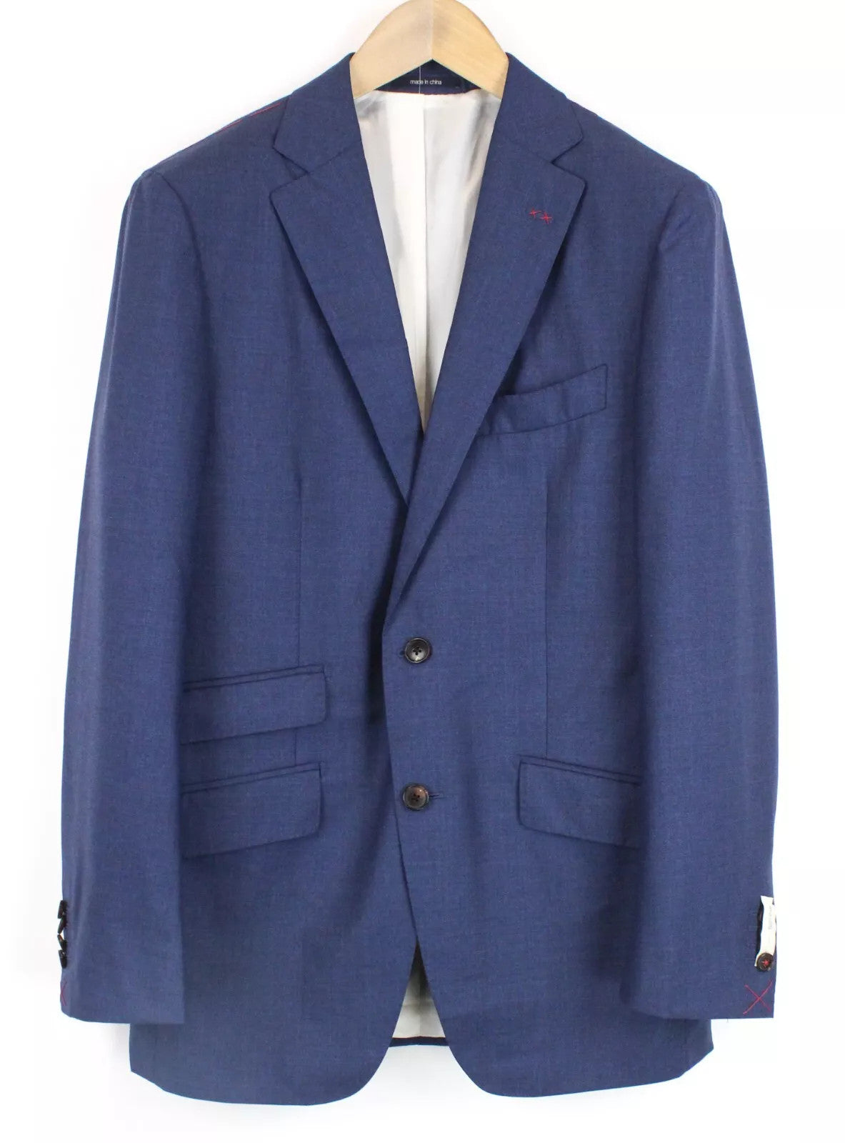 SUITSUPPLY Sienna Men Blazer UK38R Straight-Slim Blue Wool Super 130s