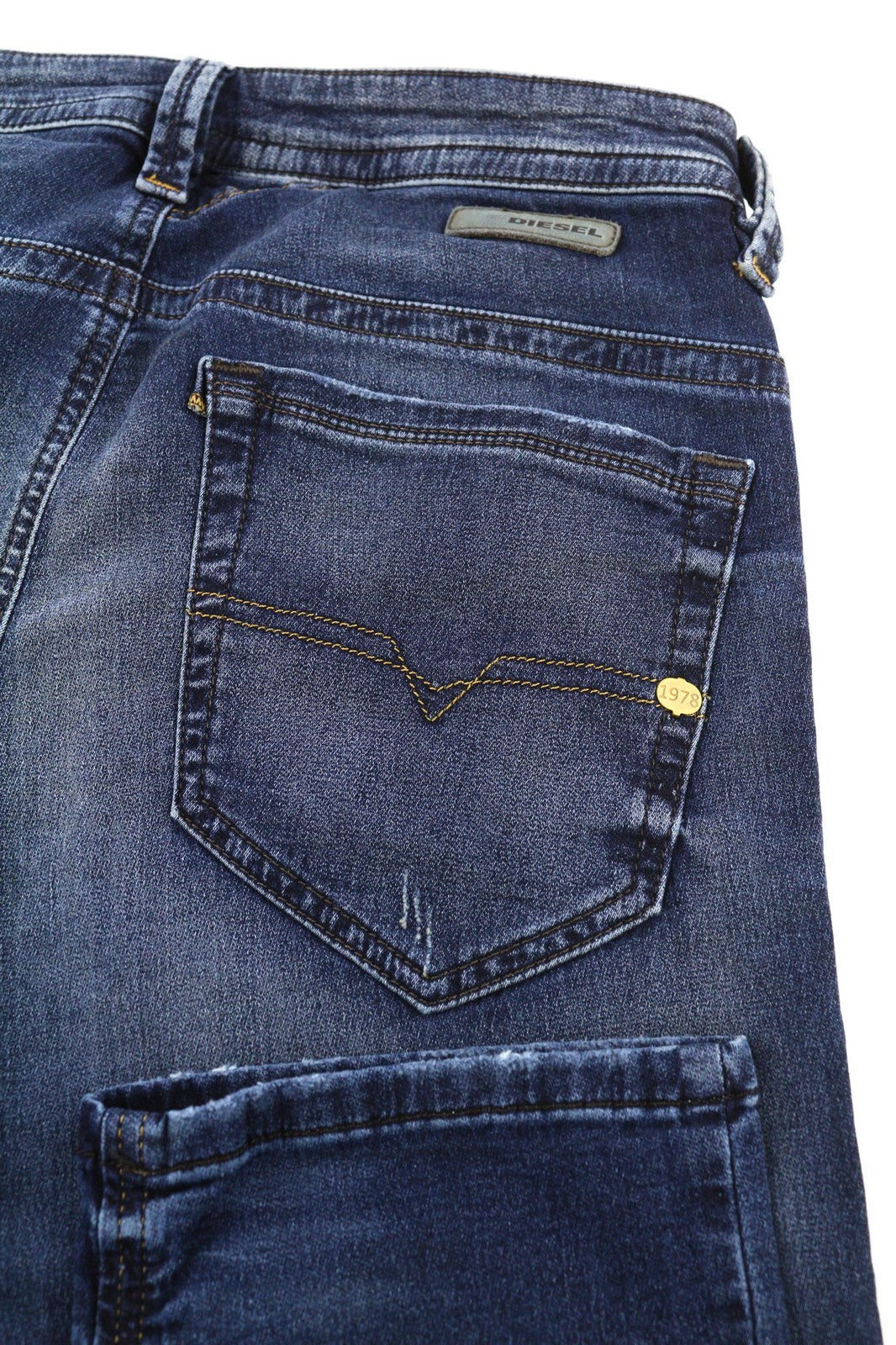 DIESEL Thavar-NE 0662L vyriški džinsai W28 Sweat Jogg Slim mėlyni, tamprūs, dėvėti 