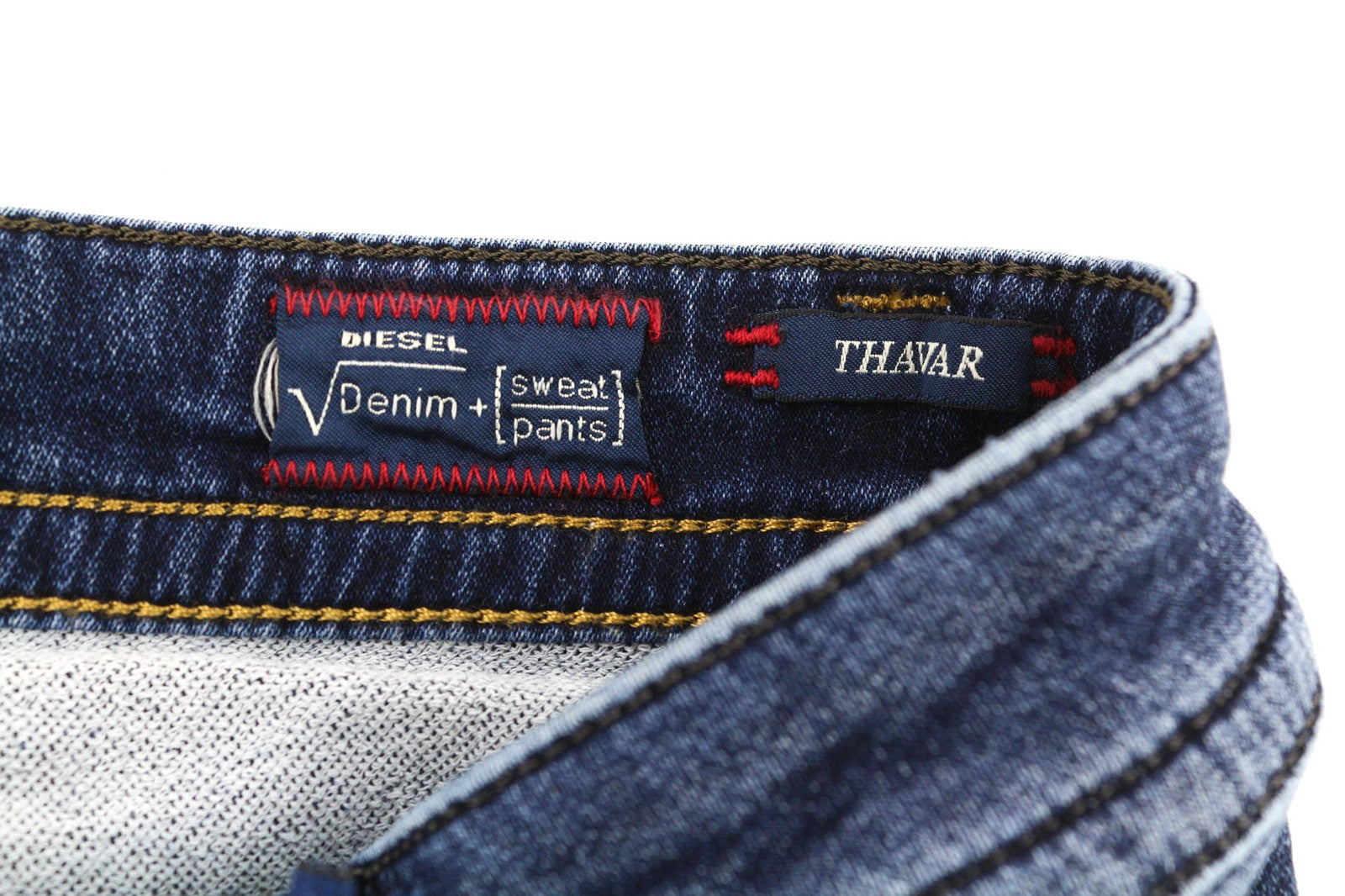 DIESEL Thavar-NE 0662L vyriški džinsai W28 Sweat Jogg Slim mėlyni, tamprūs, dėvėti 