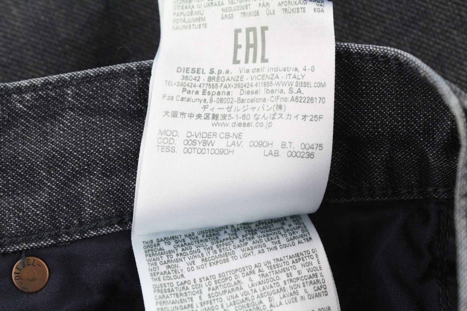 DIESEL D-Vider CB-NE 0090H vyriški džinsai W26 sportiniai jogginiai morkų mėlyni, tamprūs, skalbti 