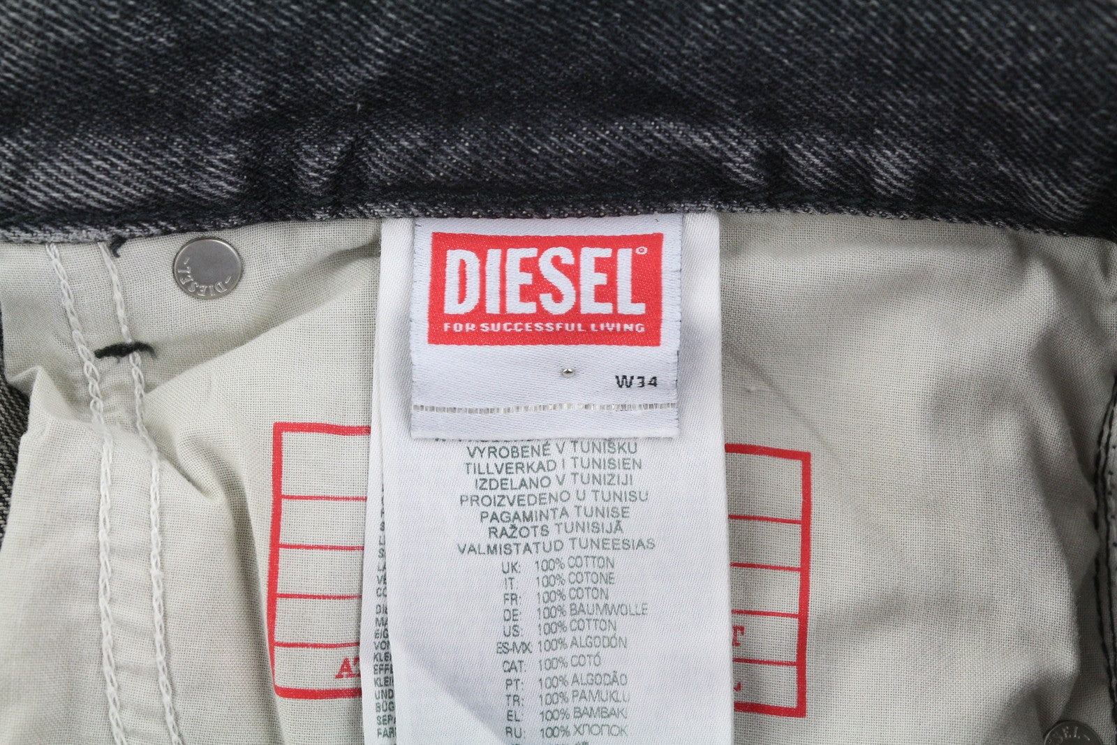 DIESEL 1995 D-SARK 007K8 vyriški džinsai W34/L32 Slim Straight, pilki, RRP195