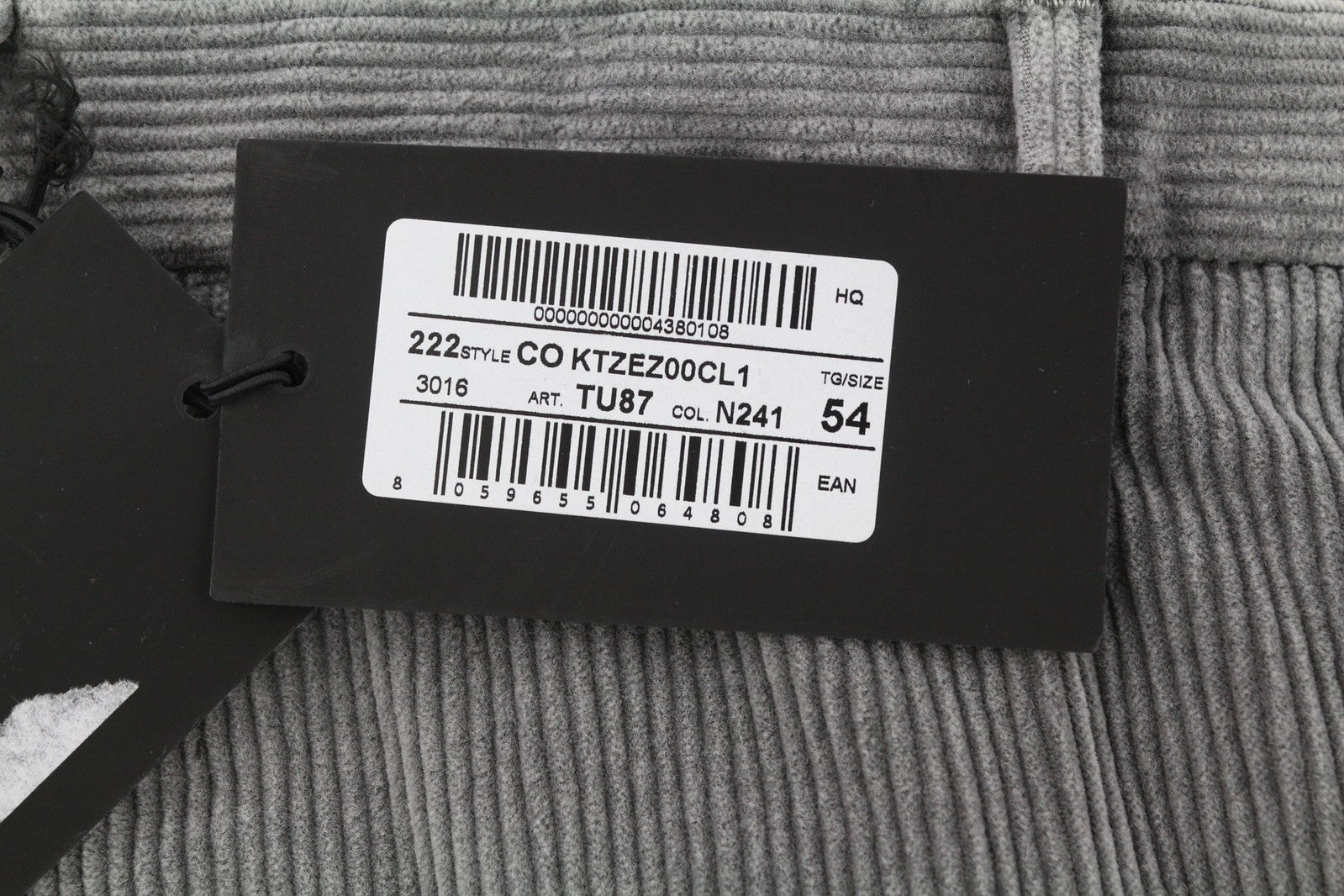 PT TORINO vyriškos kelnės 54 W38 aptemptos pilkos medvilnės tamprios velveto kelnės su klostėmis priekyje 