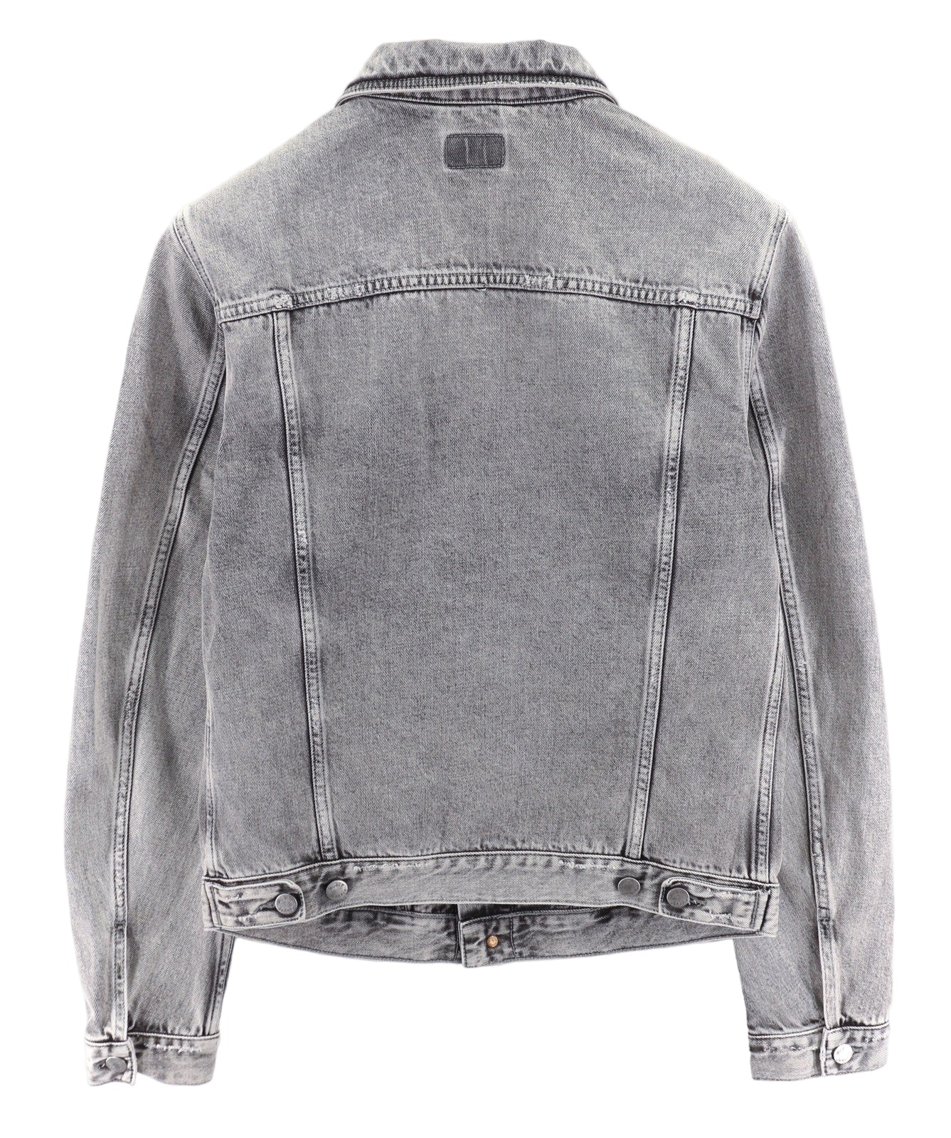 NUDIE Billy šviesiai pilka džinsinė vyriška striukė M su išblukusia sagų užsegimu 