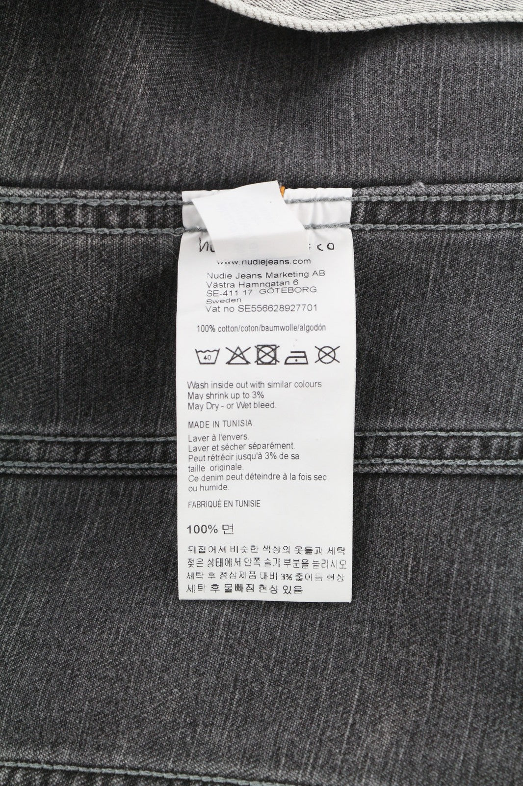 NUDIE Billy šviesiai pilka džinsinė vyriška striukė M su išblukusia sagų užsegimu 