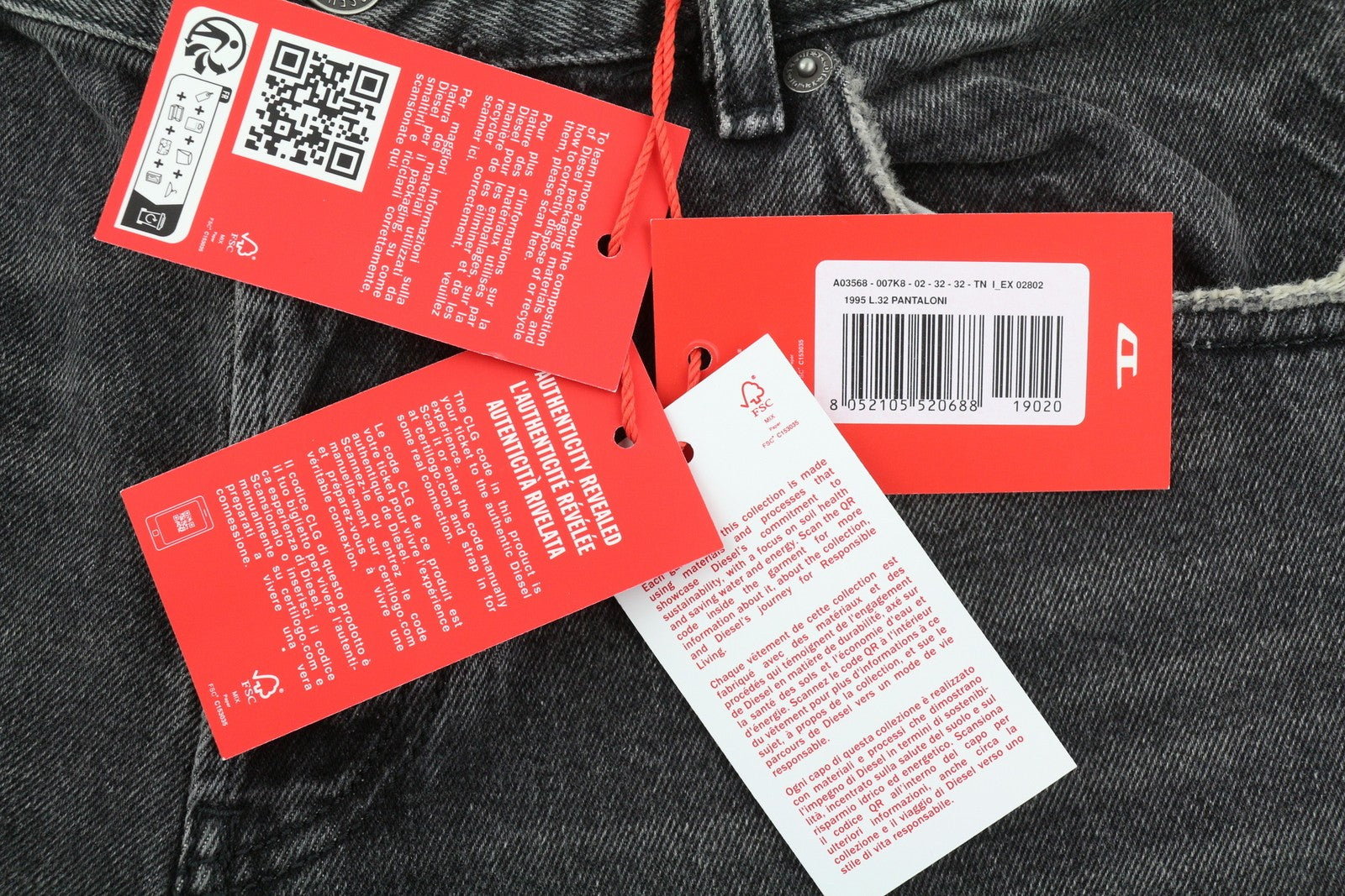 DIESEL 1995 D-SARK 007K8 vyriški džinsai W32/L32 Slim Straight, pilki, RMK 195 € 