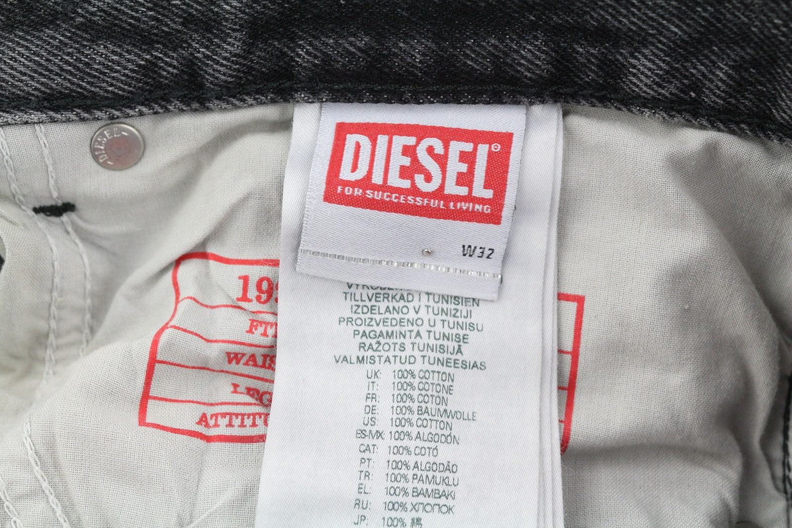 DIESEL 1995 D-SARK 007K8 vyriški džinsai W32/L32 Slim Straight, pilki, RMK 195 € 