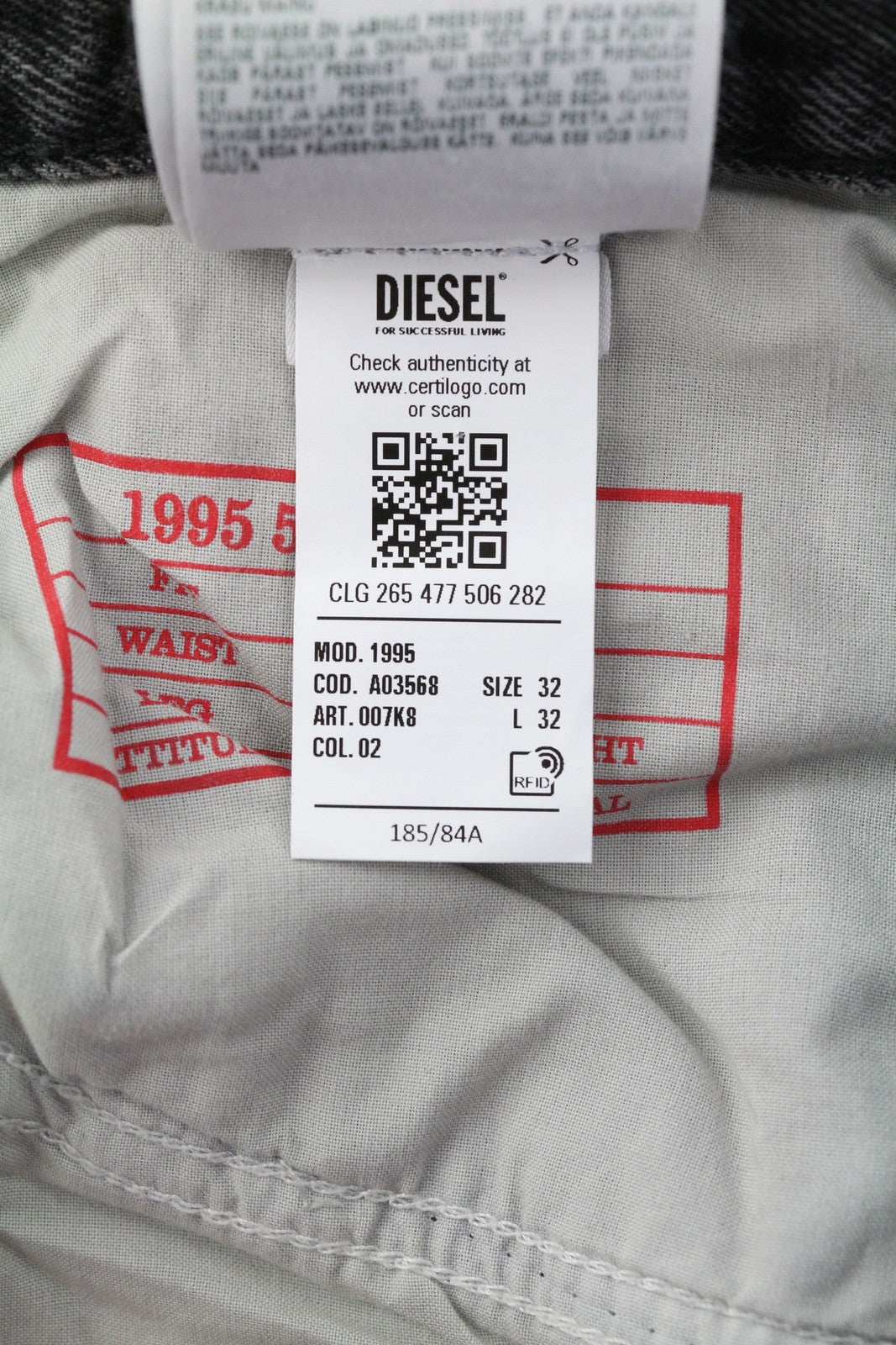 DIESEL 1995 D-SARK 007K8 vyriški džinsai W32/L32 Slim Straight, pilki, RMK 195 € 