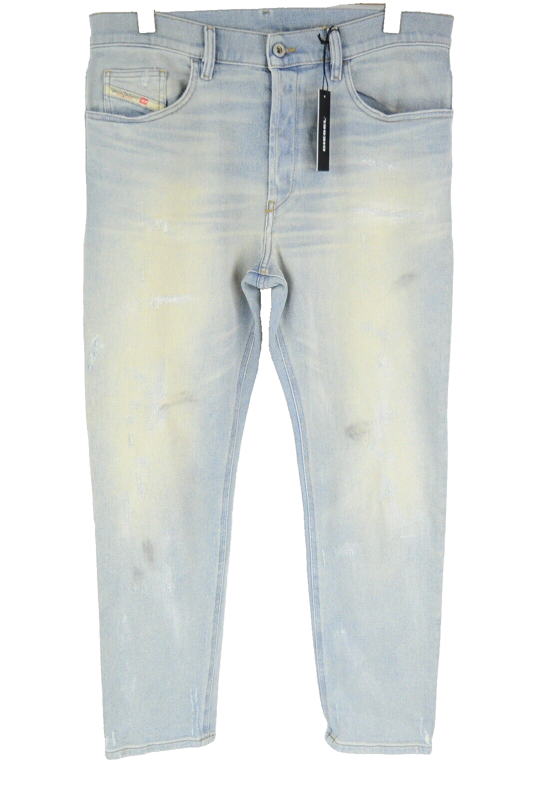 DIESEL D-Eetar 081AK Mens Jeans W34/L32 Stretchy Blue Aged Ripped Carrot