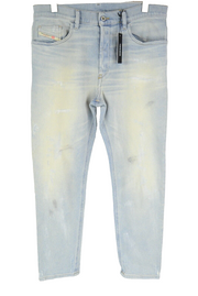 DIESEL D-Eetar 081AK Mens Jeans W34/L32 Stretchy Blue Aged Ripped Carrot