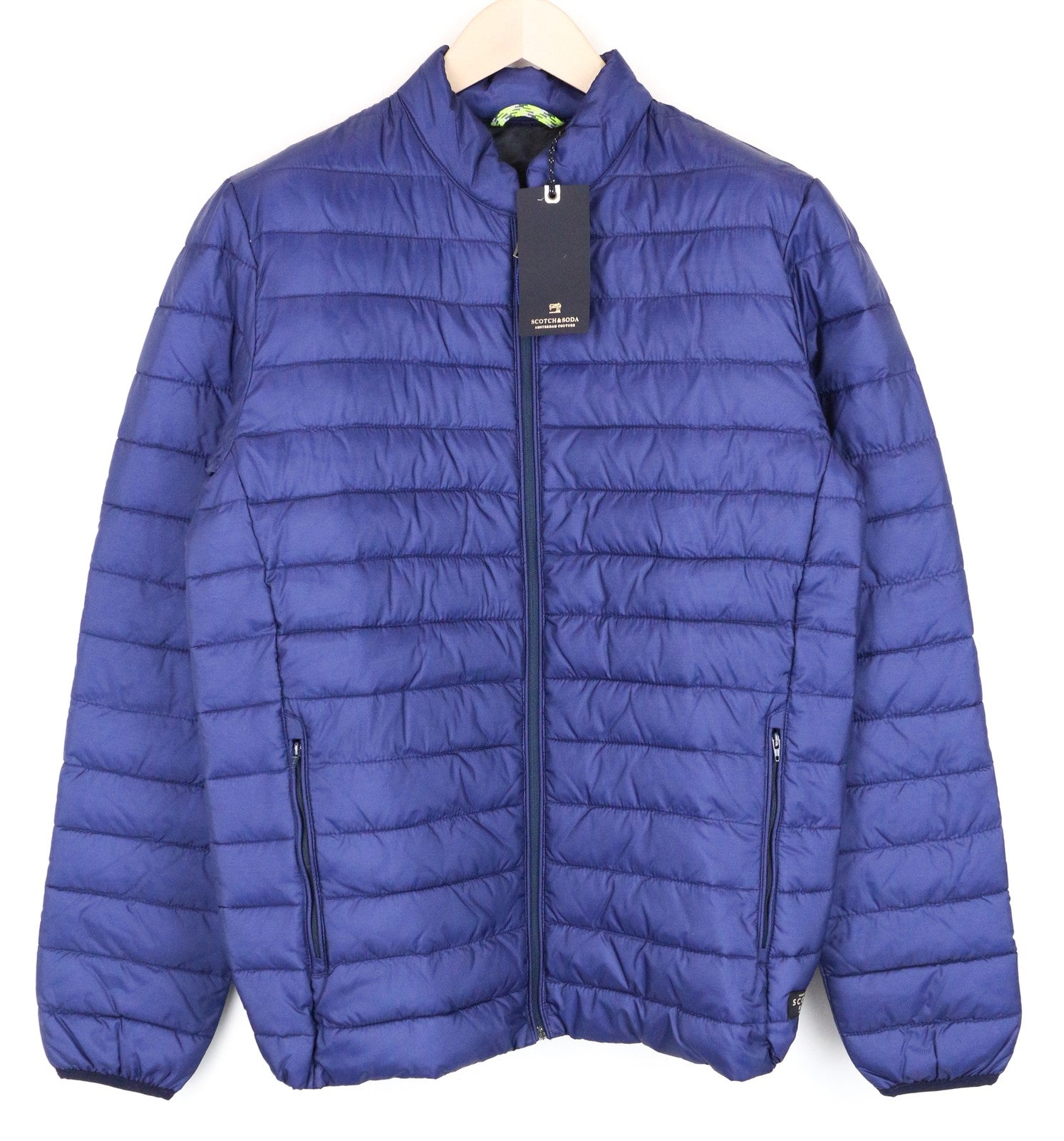 SCOTCH &amp; SODA vyriška striukė MEDIUM dygsniuota, mėlyna, paminkštinta, trumpa, laisvalaikio stiliaus, su pamušalu 