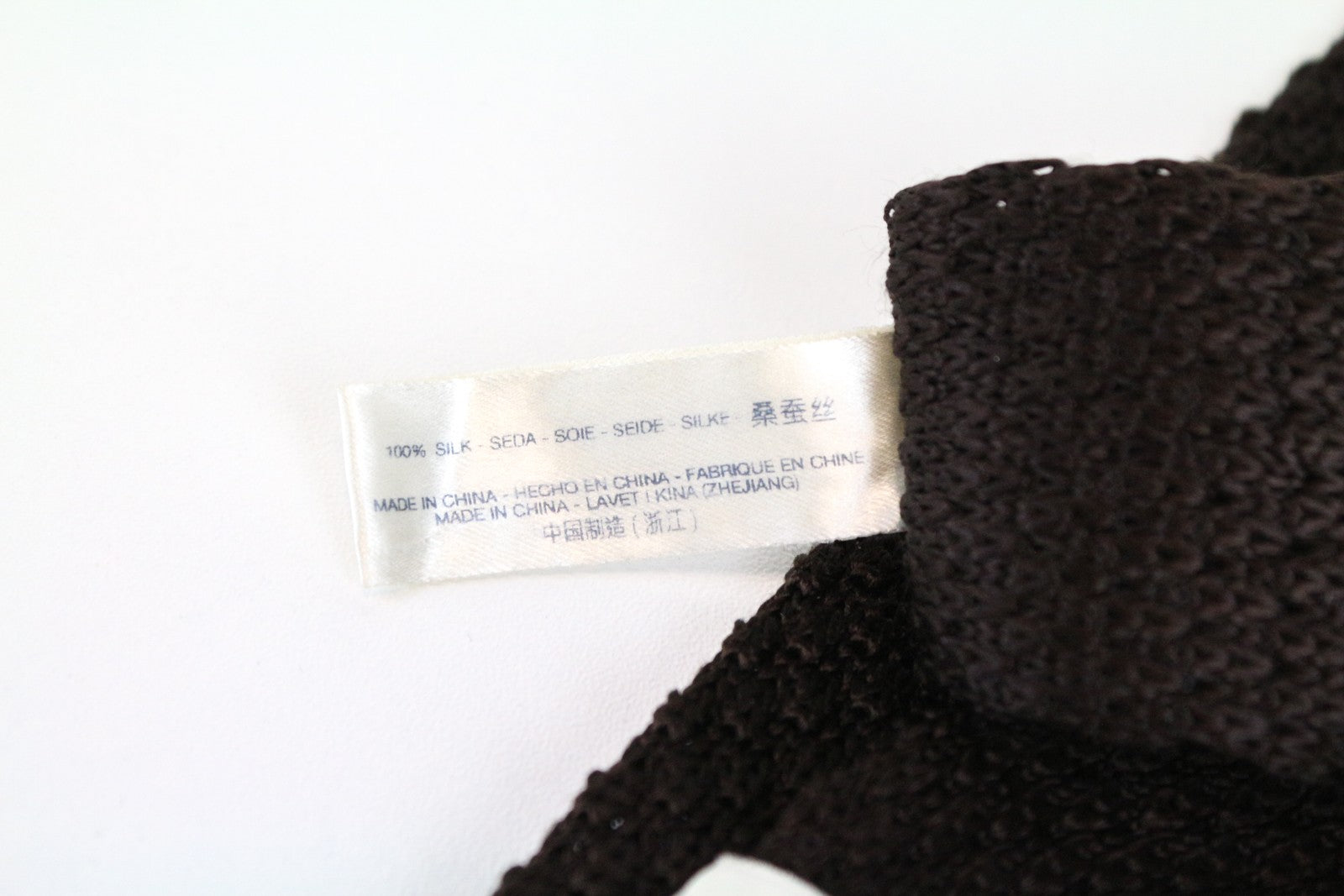 SUITSUPPLY vyriškas kaklaraištis 148 x 6 cm gryno šilko megztas klasikinis kvadratinis kaklaraištis tamsiai rudas 