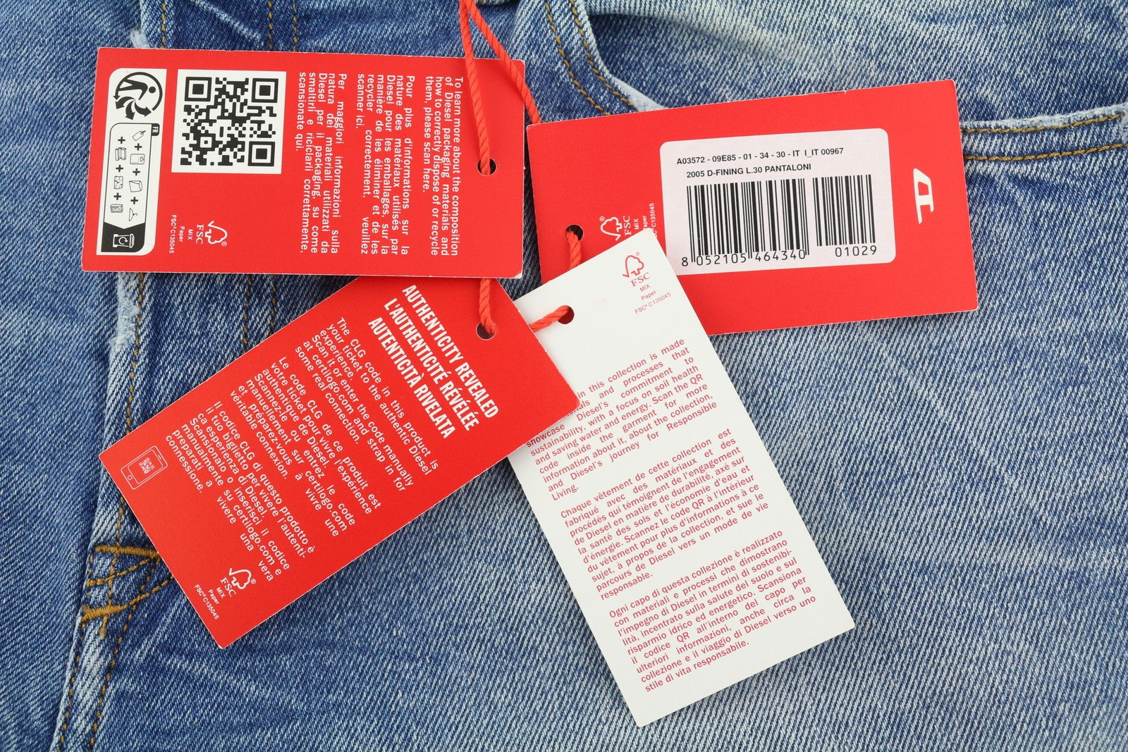 DIESEL 2005 D-Fining 09E85 vyriški džinsai W34/L30 Įprasti siaurėjantys skalbtos mėlynos spalvos RMK 295 € 