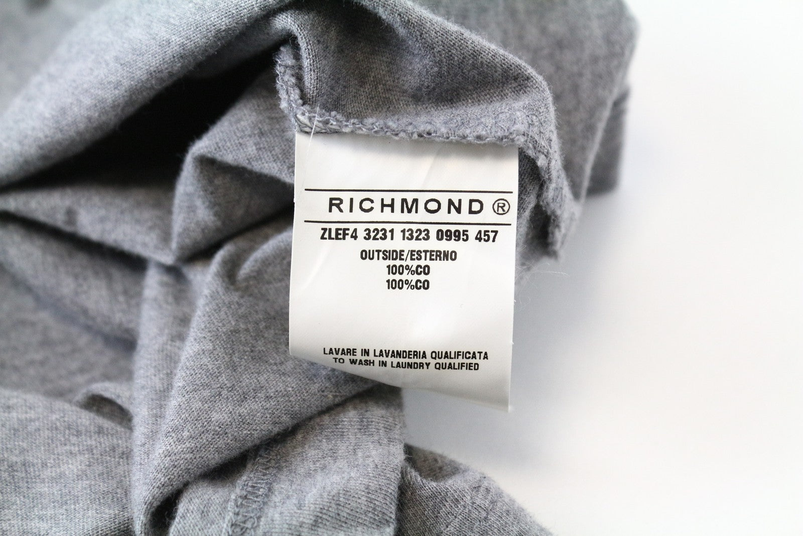 RICHMOND X vyriški marškinėliai L dydžio pilki, apvalia iškirpte, be rankovių, marginti melanžo spalvos nugara 