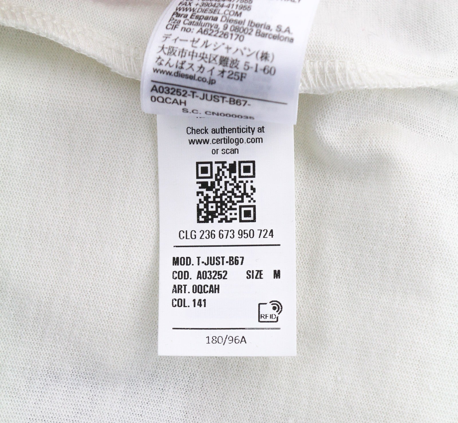 DIESEL T-Just-B67 vyriški marškinėliai trumpomis rankovėmis, apvalia apykakle, trikotažiniai, M dydžio, RRP – 60 € 