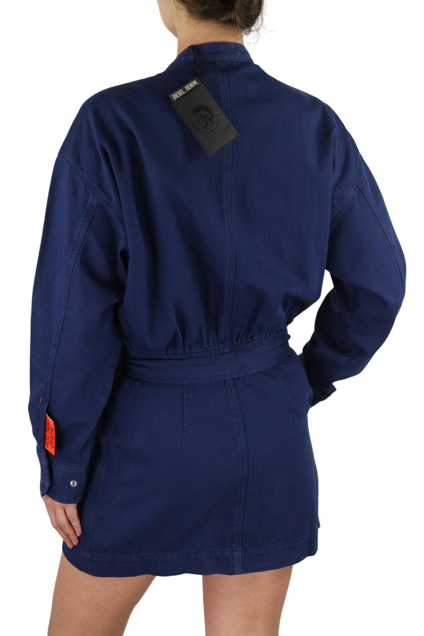 DIESEL De-Angelica-SP moteriška suknelė L ilgio rankovėmis, su užtrauktukais ir kišenėmis, džinsinė, RRP 295 € 