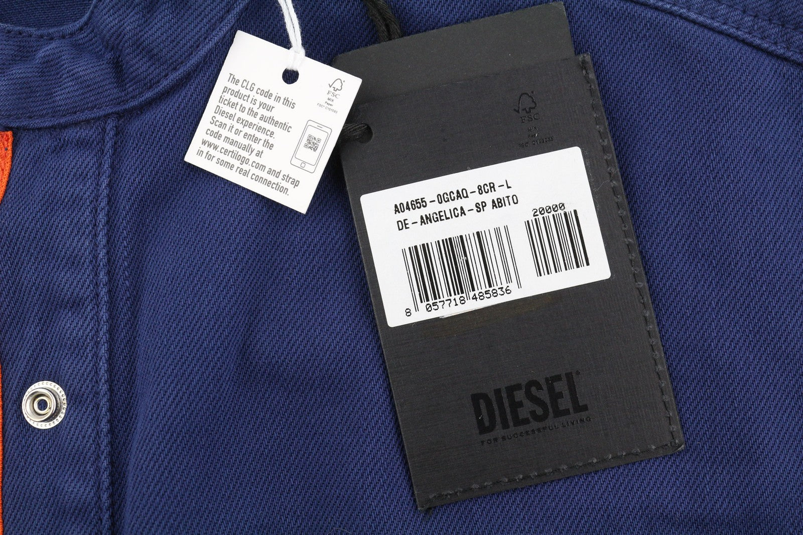 DIESEL De-Angelica-SP moteriška suknelė L ilgio rankovėmis, su užtrauktukais ir kišenėmis, džinsinė, RRP 295 € 