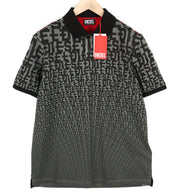 DIESEL T-Smith-Mon Polo vyriški marškinėliai XL dydžio trumpomis rankovėmis, juodi, medvilniniai, RRP 150 € 