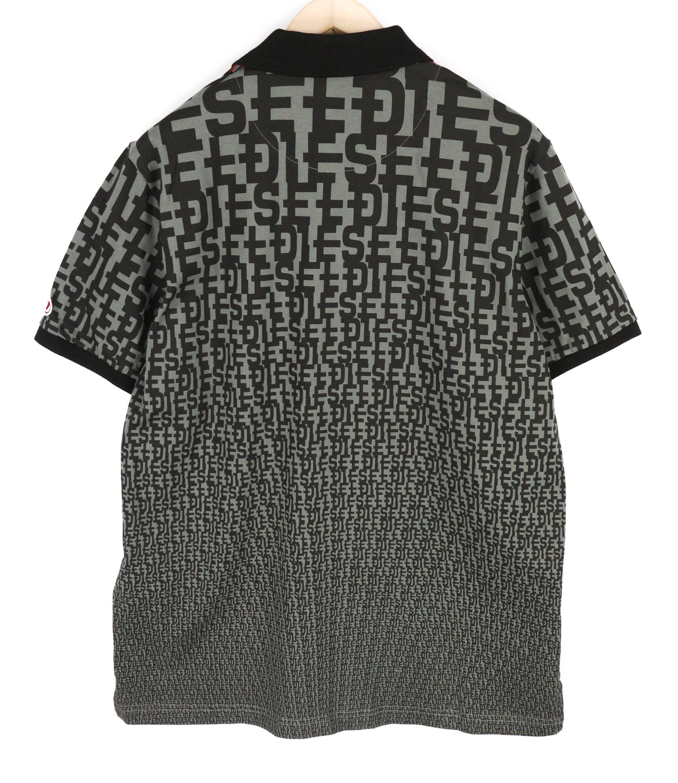 DIESEL T-Smith-Mon Polo vyriški marškinėliai XL dydžio trumpomis rankovėmis, juodi, medvilniniai, RRP 150 € 