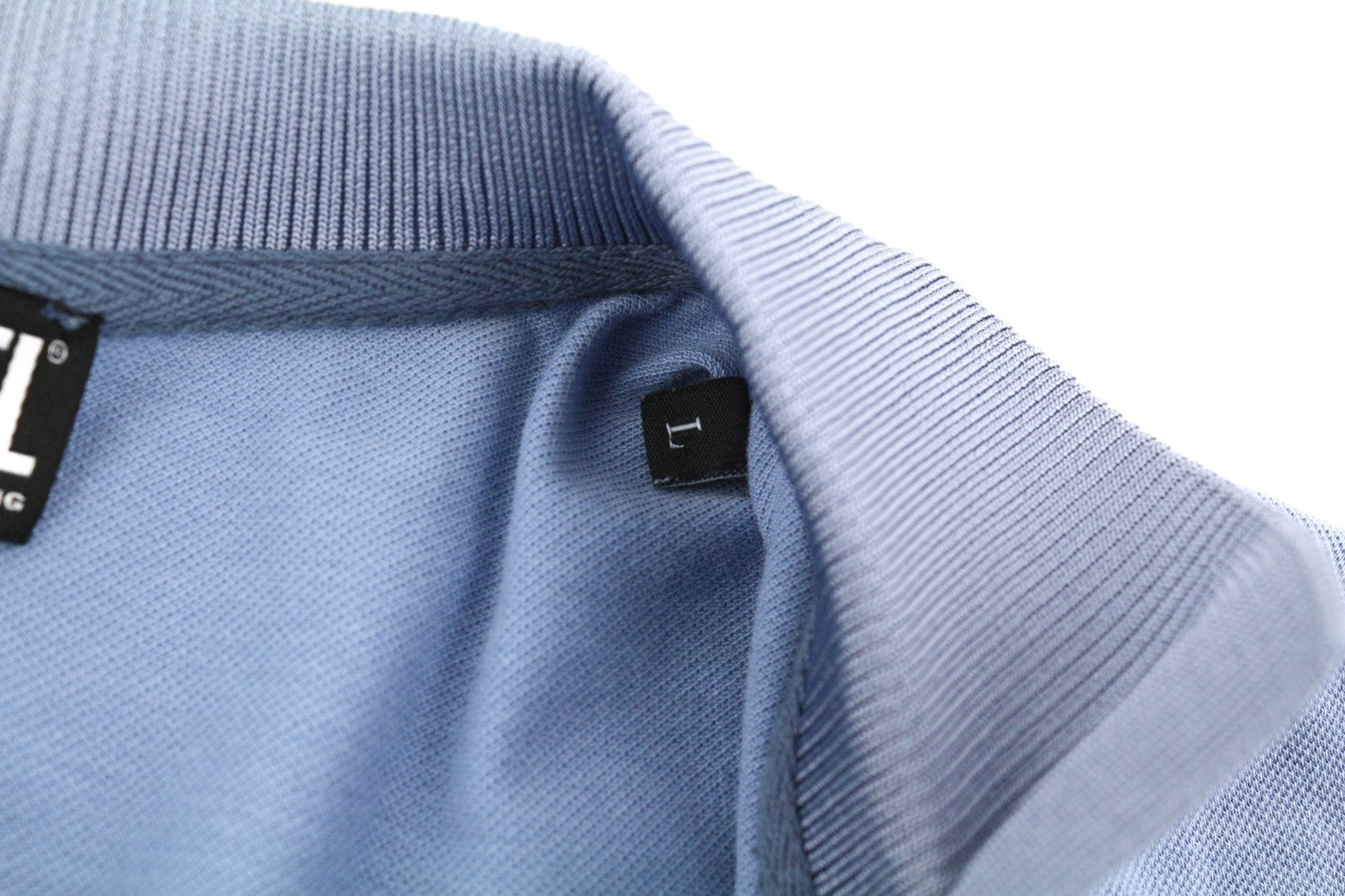 DIESEL T-Aragon Mens T-Shirt L Short Sleeve Polo Half Zip Light Blue RRP€150