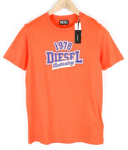 DIESEL T-Diegos-K26 Mens T-Shirt S Short Sleeve Crew Neck  Orange Casual