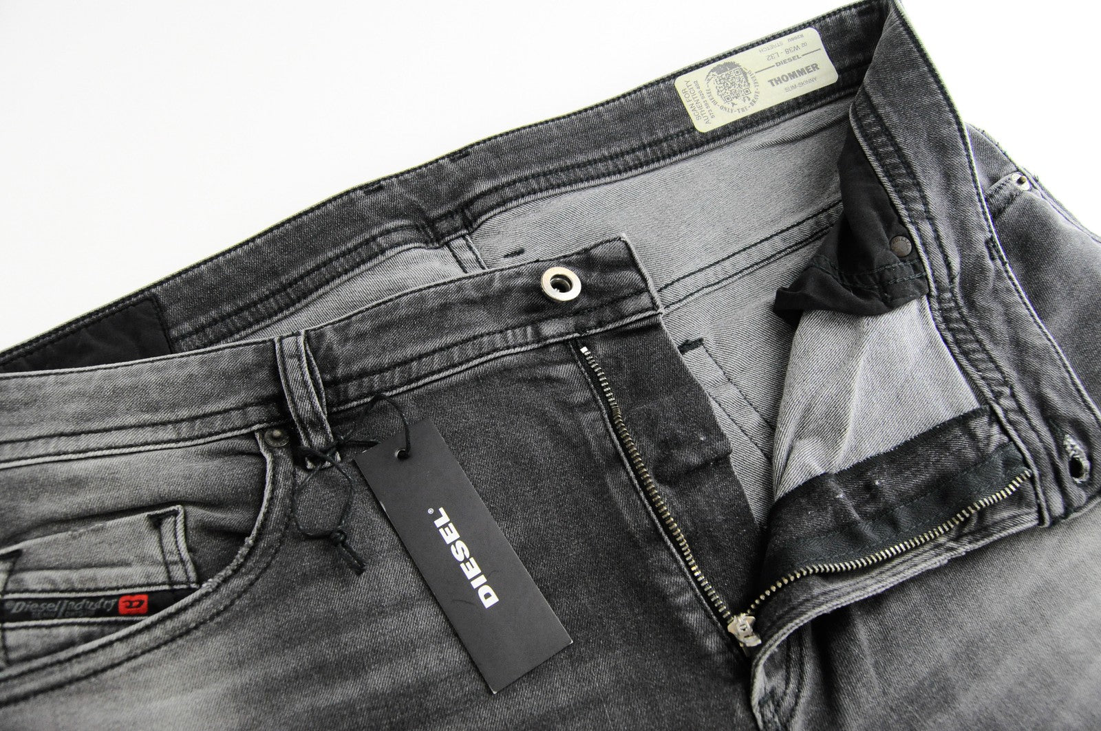 DIESEL Thommer R266U vyriški džinsai W38/L32 Slim Skinny skalbti pilki džinsai 