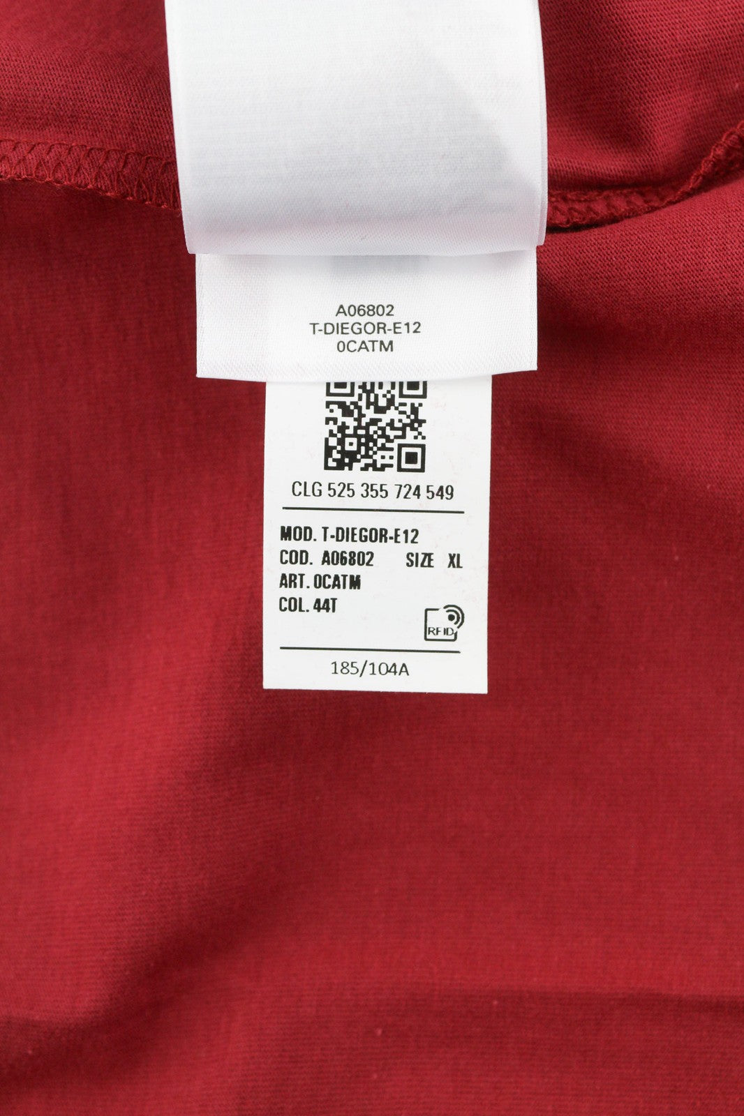 DIESEL T-Diegor-E12 Mens T-Shirt XL Short Sleeve Crew Neck  Print Red Casual