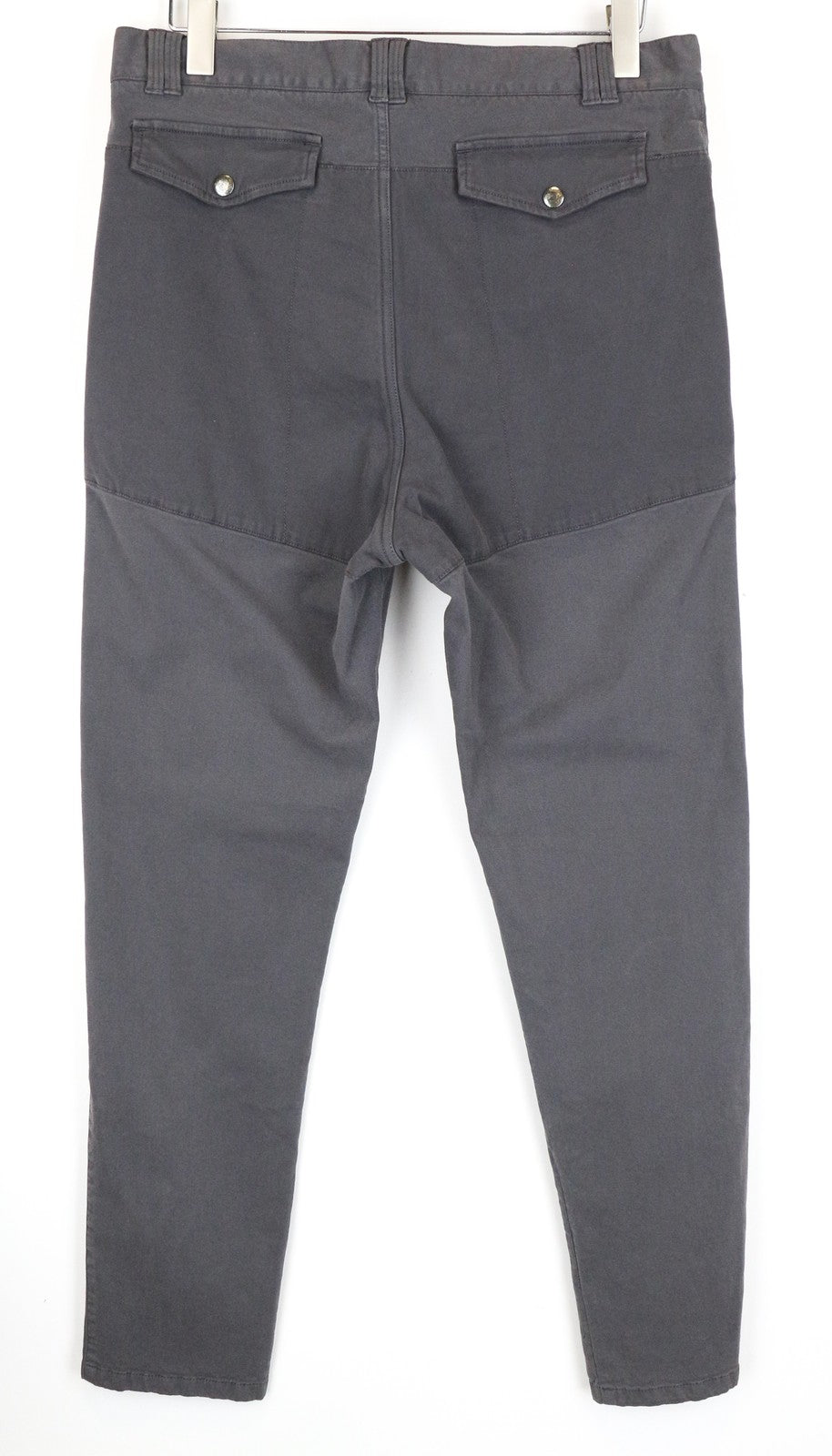 RICHMOND X Men's Trousers 48 Slim Fit Button-Fly Stretchy Grey Cotton Blended