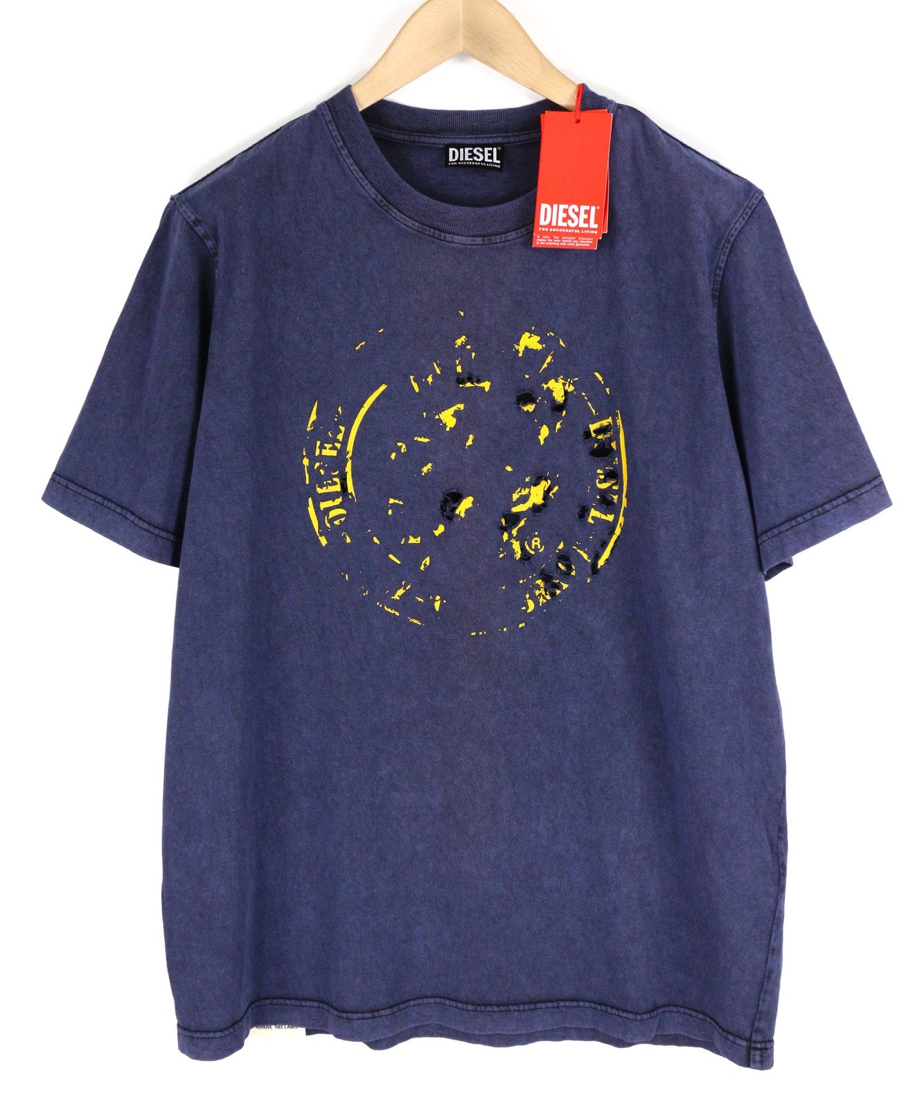 DIESEL T-Just-E30 vyriški marškinėliai su trumpomis rankovėmis, L dydžio, apvalia apykakle, laisvalaikio stiliaus. 