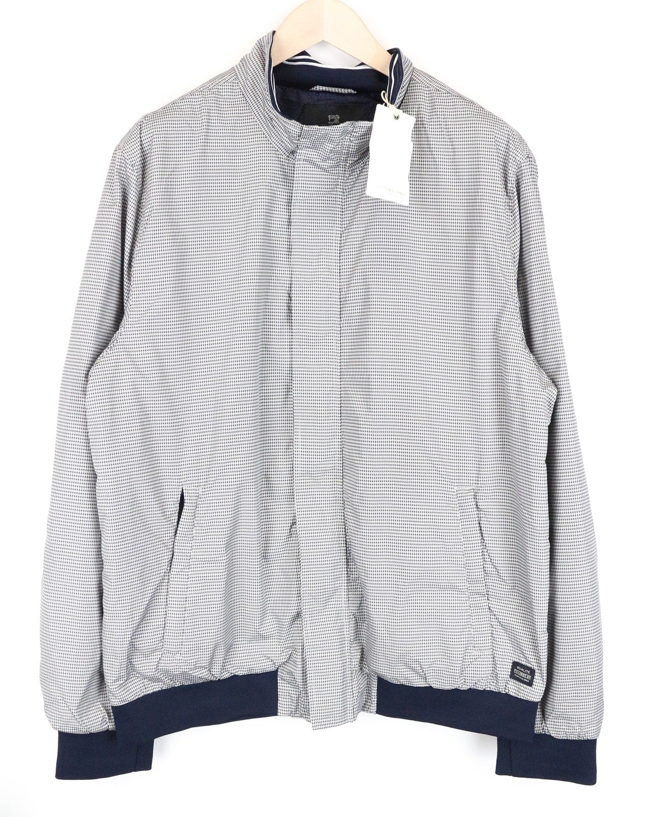 SCOTCH &amp; SODA vyriška striukė „Houndstooth“ raštu, trumpa, su pamušalu ir laisvalaikio stiliaus raštais, 2XL dydžio 