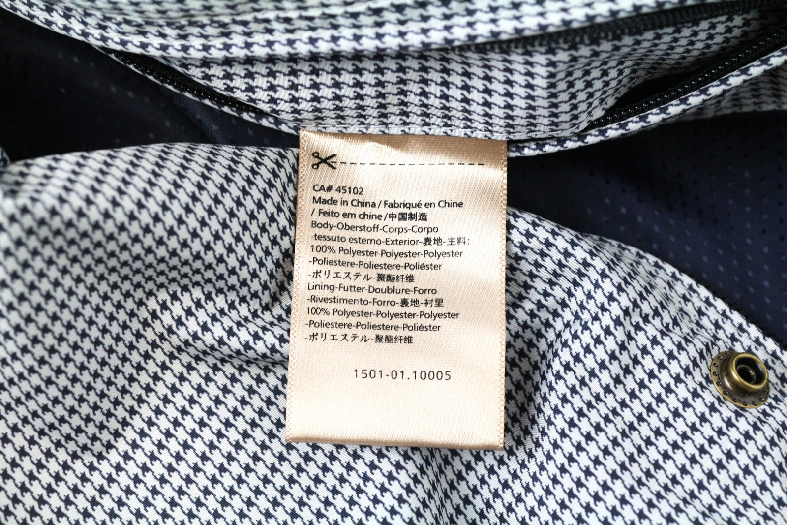 SCOTCH &amp; SODA vyriška striukė „Houndstooth“ raštu, trumpa, su pamušalu ir laisvalaikio stiliaus raštais, 2XL dydžio 