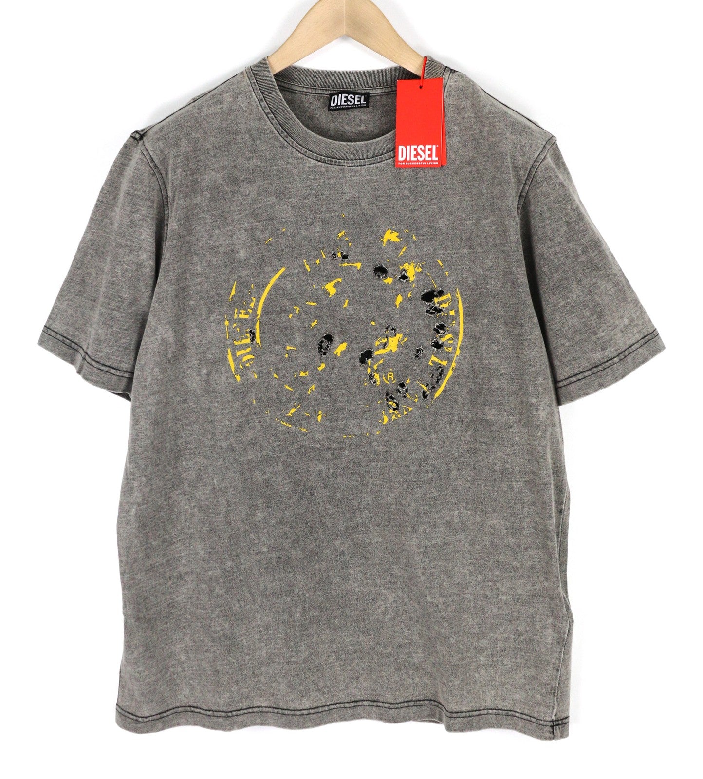 DIESEL T-Just-E30 vyriški marškinėliai su trumpomis rankovėmis, L dydžio, apvalia apykakle, tamsiai mėlyni, laisvalaikio stiliaus. 