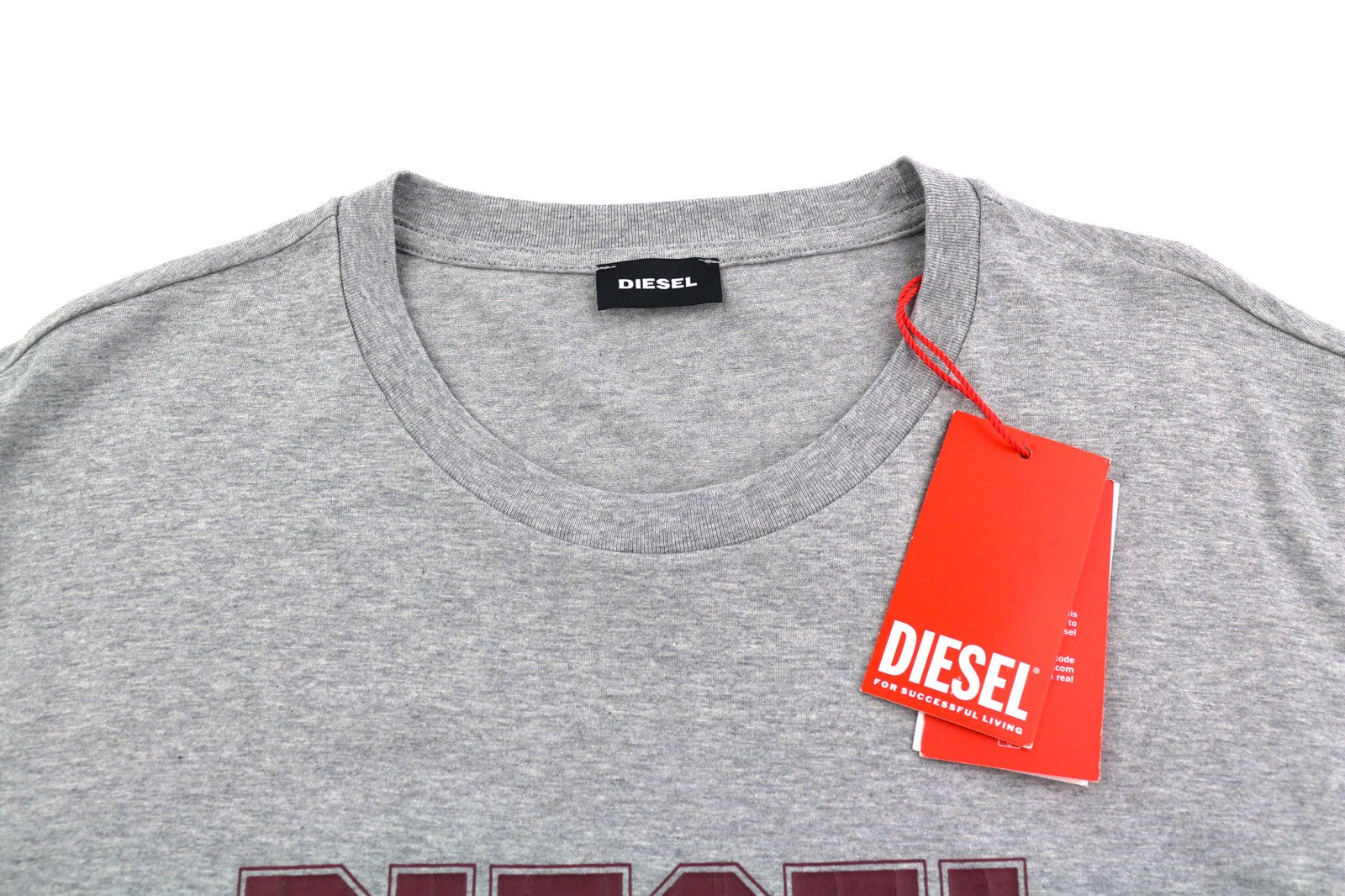 DIESEL T-Diego-K46 Mens T-Shirt XL Short Sleeve Crew Collar Melange Grey Casual