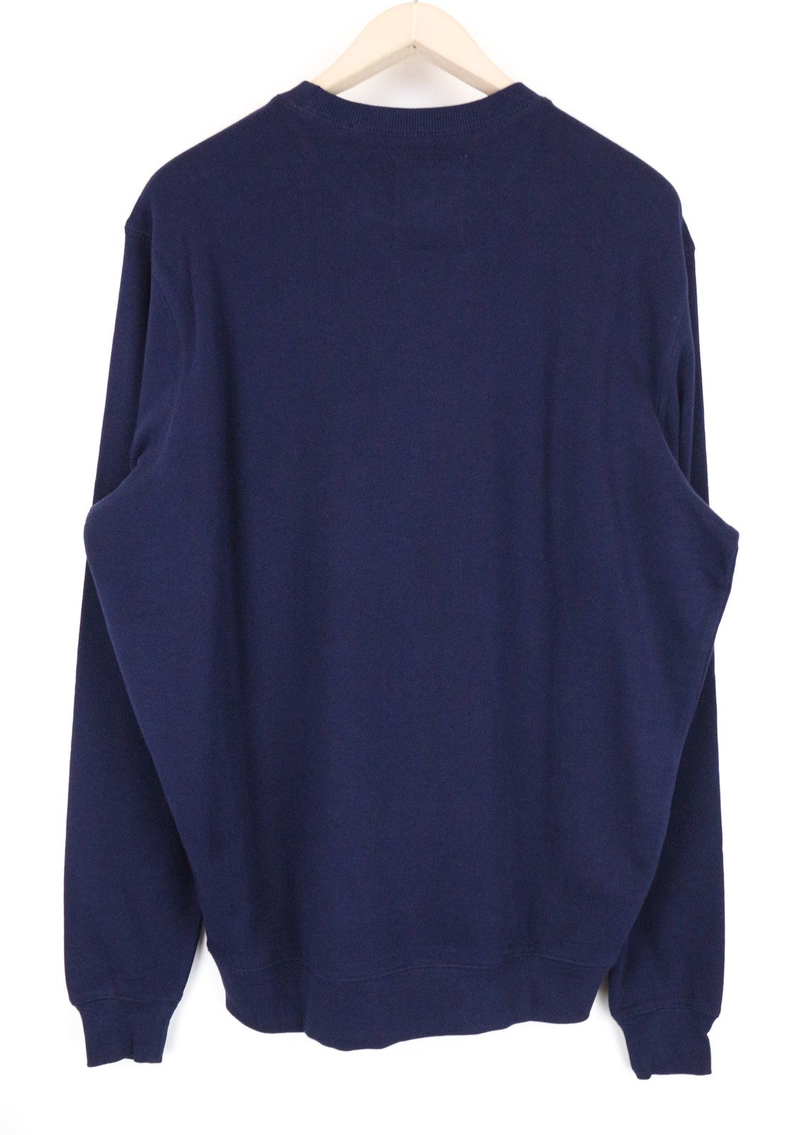 DIESEL S-Joe-B Felpa vyriškas džemperis M su lopais ir šūkiu, tamsiai mėlynas, apvalia iškirpte 