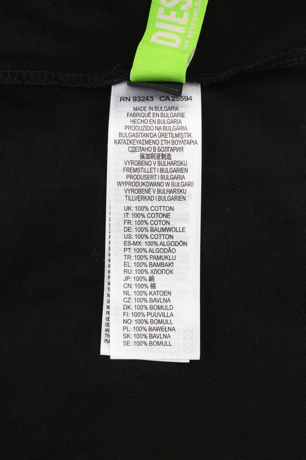 DIESEL T-Just-LS-B52 Men T-Shirt 2XL Black Crew Neck Long Sleeve Tricot RRP€90