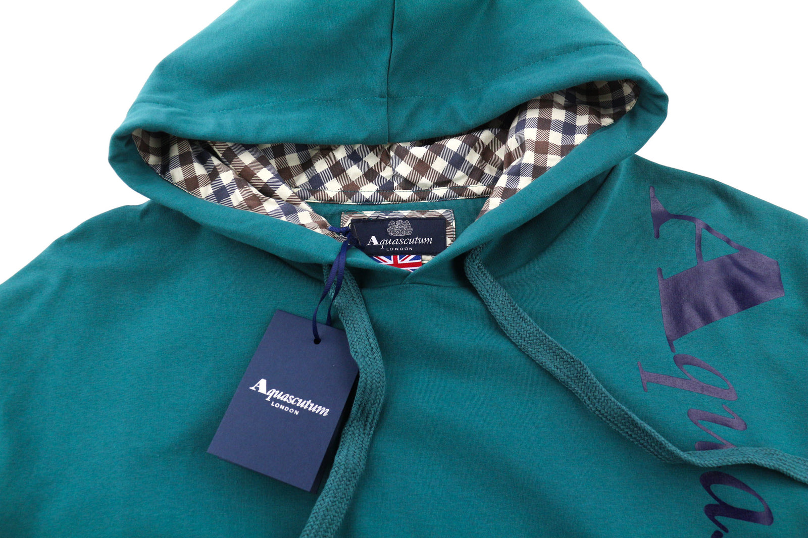 AQUASCUTUM FCIA18 vyriškas džemperis su gobtuvu L dydžio, tamsiai žalias, kengūros spalvos, megztinis su gobtuvu ir dirželiais, logotipas 