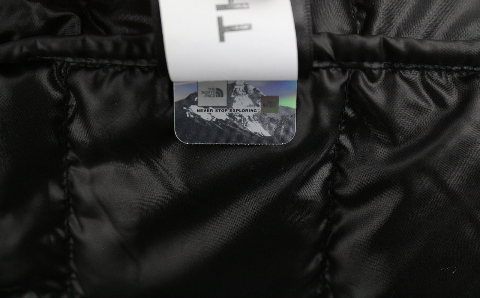 THE NORTH FACE ThermoBall Eco vyriška striukė M, juoda, dygsniuota, izoliuota, su logotipu ir pamušalu. 