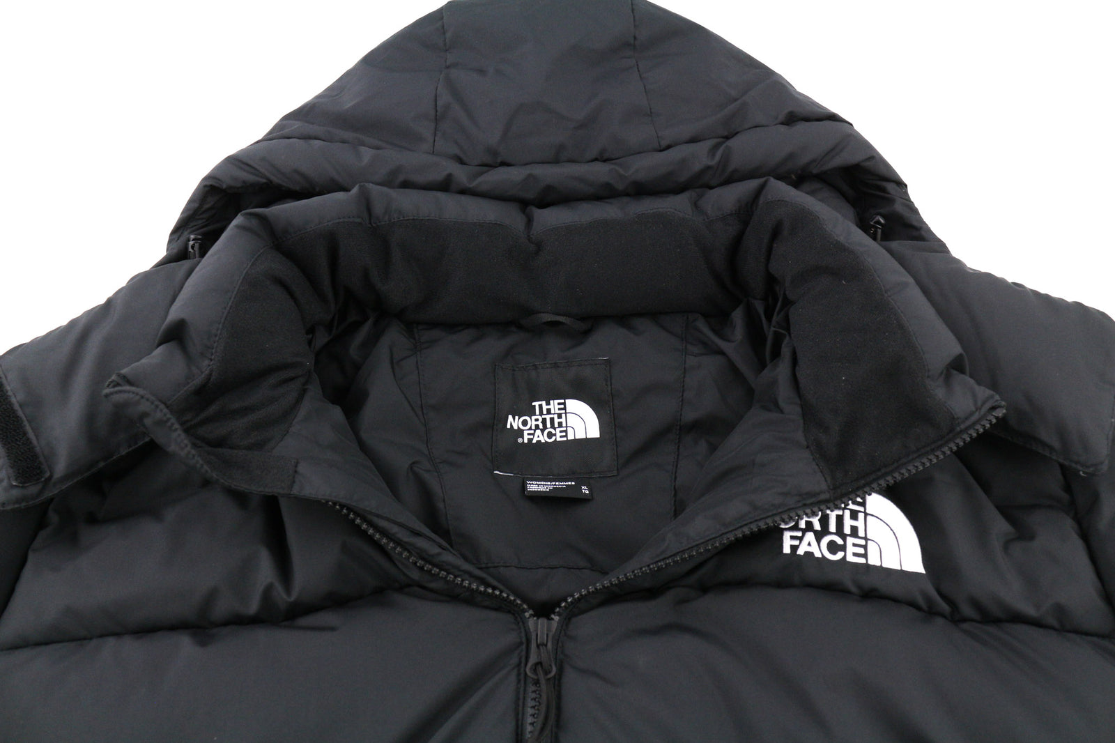 „THE NORTH FACE Triple C“ moteriškas paltas XL dydžio, juodas, 550 pūkų izoliacijos striukė su gobtuvu 