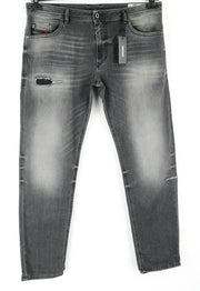 DIESEL Thommer R266U Men's Jeans W38/L32 Skinny Slim Fit Ripped Grey Stretch