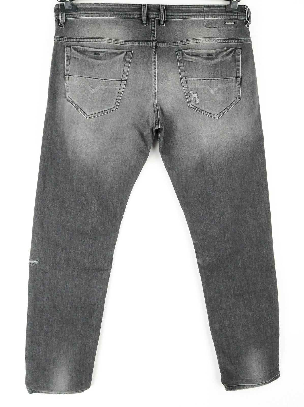 DIESEL Thommer R266U Men's Jeans W38/L32 Skinny Slim Fit Ripped Grey Stretch