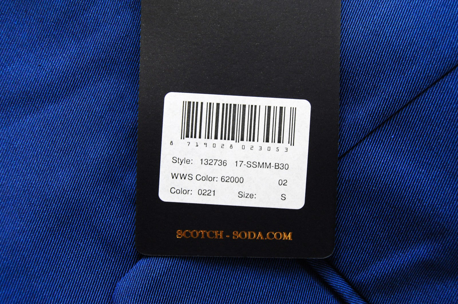 SCOTCH &amp; SODA Ams Couture vyriškas švarkas Mėlynas medvilninis be pamušalo, vienaeilis 