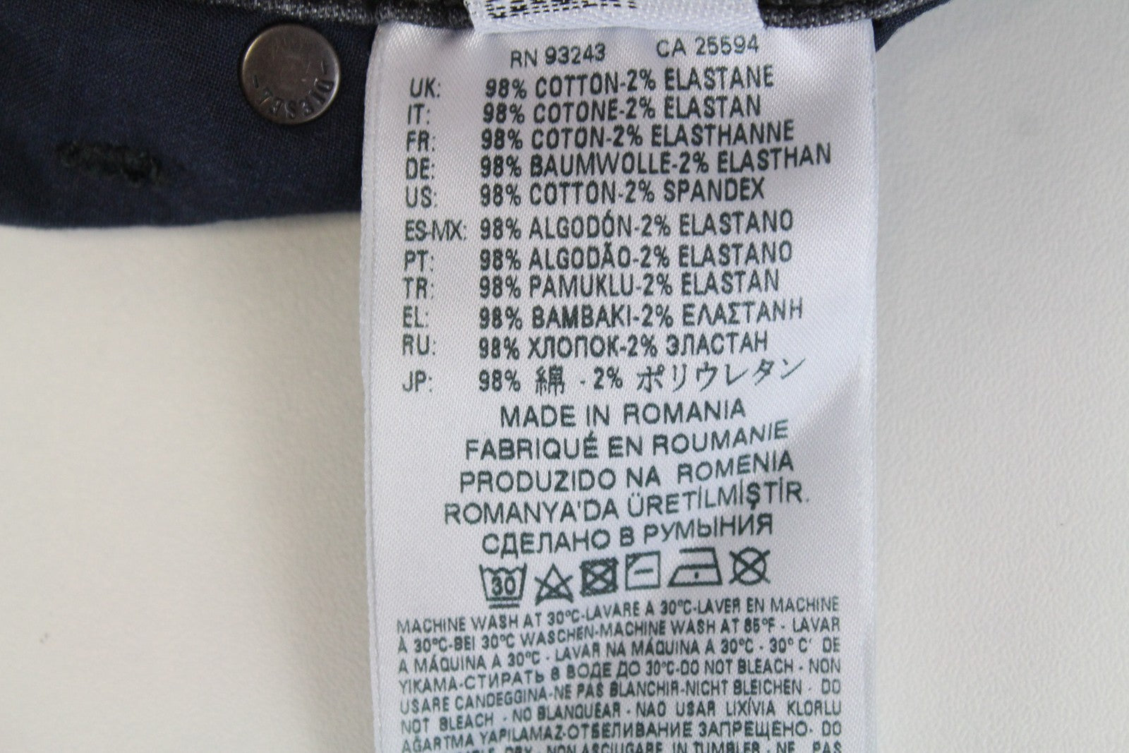 DIESEL Krooley CB-NE 069EM vyriški pilki plėšyti sportiniai džinsai joggingam shorts W28 Slim Stretch 