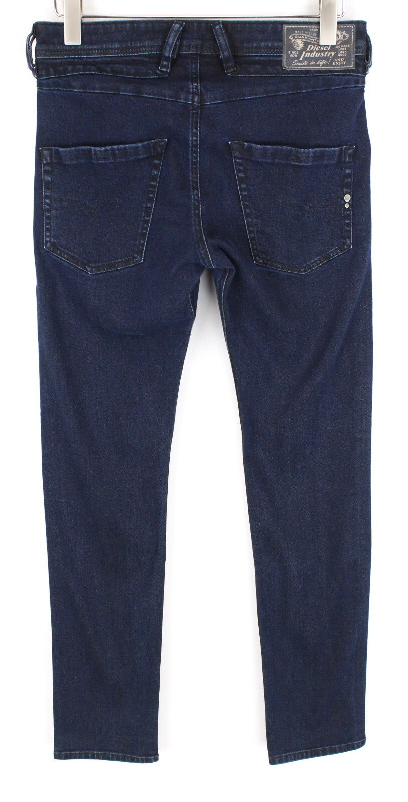 DIESEL Belther-R R8LC4 vyriški mėlyni džinsai W28/L30 Regular Slim siaurėjantys tamprūs džinsai 