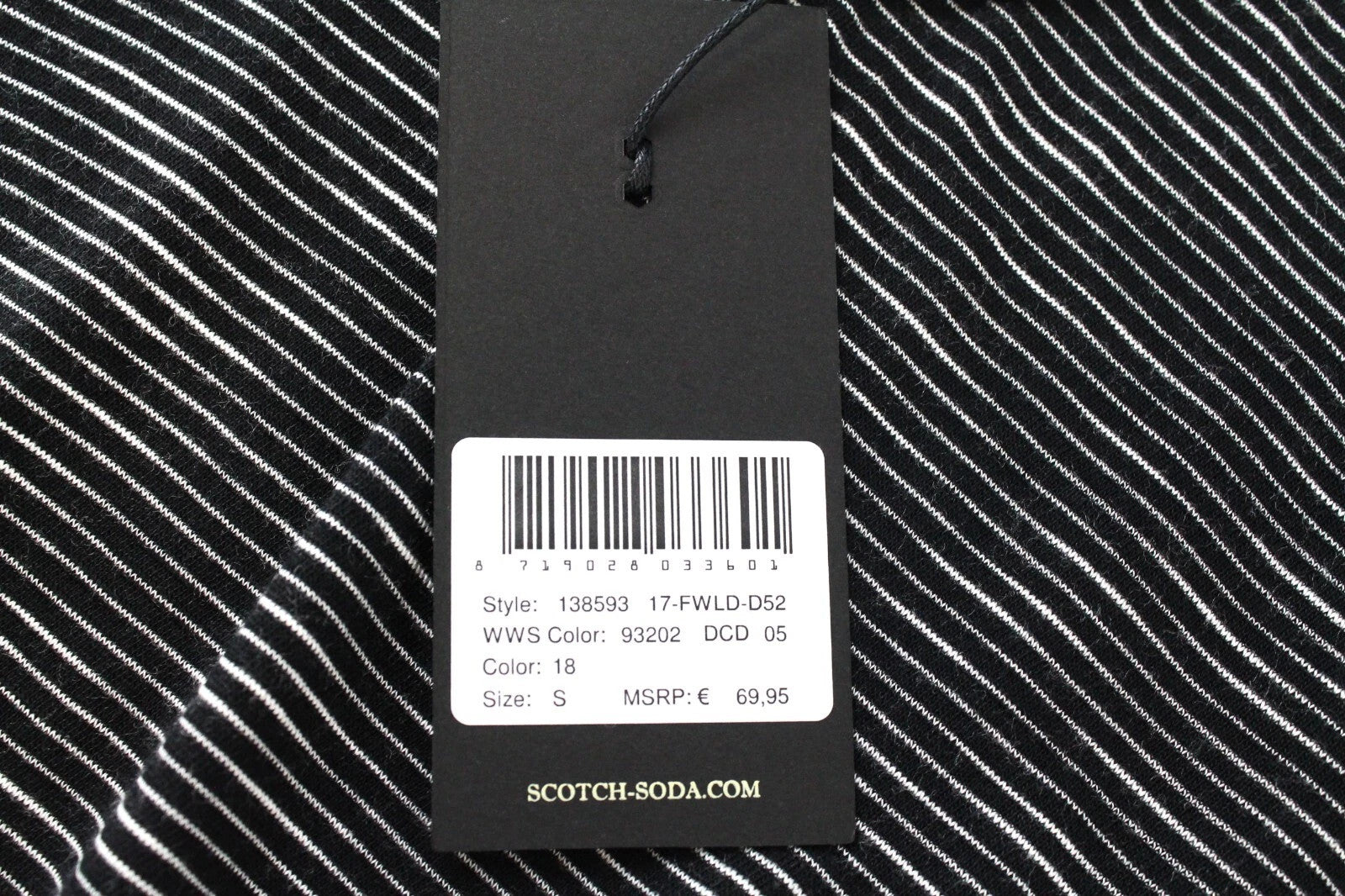 SCOTCH &amp; SODA Ams Blauw moteriški marškinėliai be rankovių, juodi, dryžuoti medvilnės mišinio marškinėliai S dydžio 