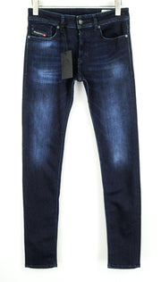 DIESEL Sleenker-X 083AG vyriški džinsai W29/L32 Slim Skinny tamsiai mėlyni skalbtos medvilnės 