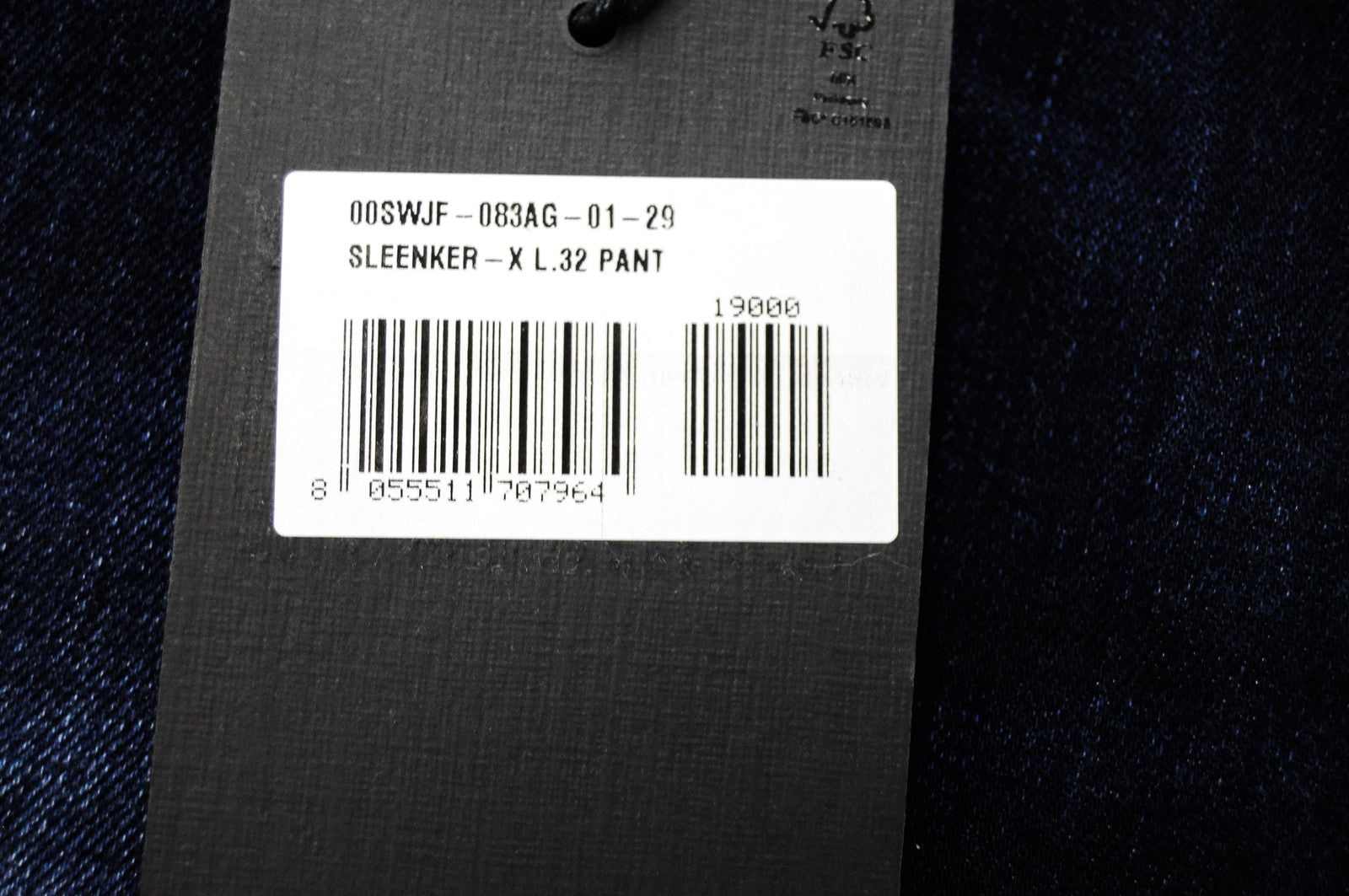 DIESEL Sleenker-X 083AG vyriški džinsai W29/L32 Slim Skinny tamsiai mėlyni skalbtos medvilnės 