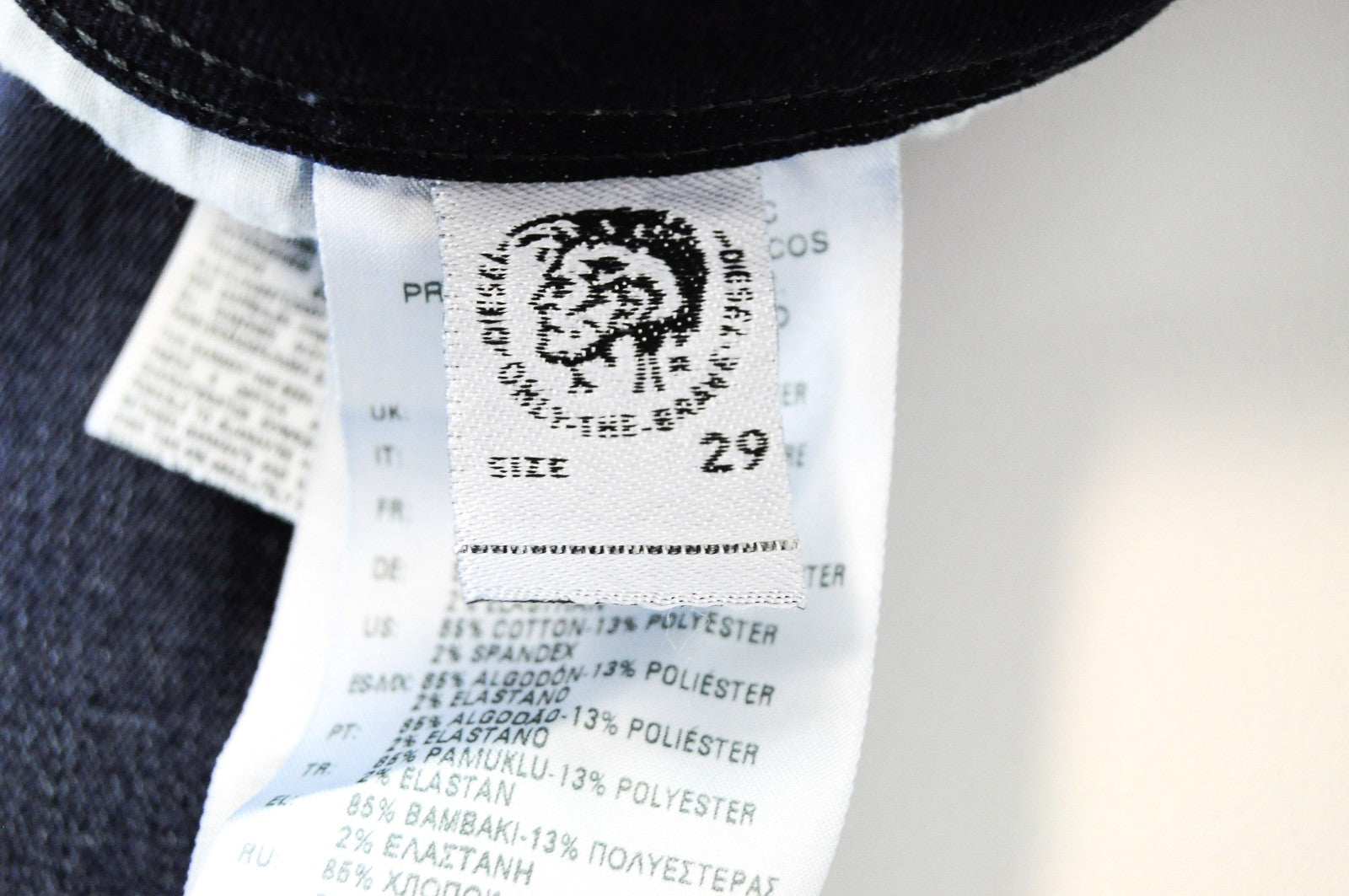 DIESEL Sleenker-X 083AG vyriški džinsai W29/L32 Slim Skinny tamsiai mėlyni skalbtos medvilnės 