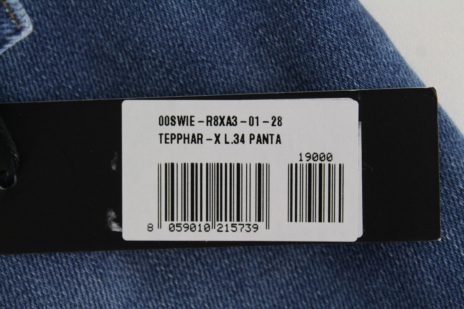 DIESEL Tepphar-X R8XA3 vyriški mėlyni džinsai W28/L34 Slim Carrot Fit skalbti tamprūs džinsai 