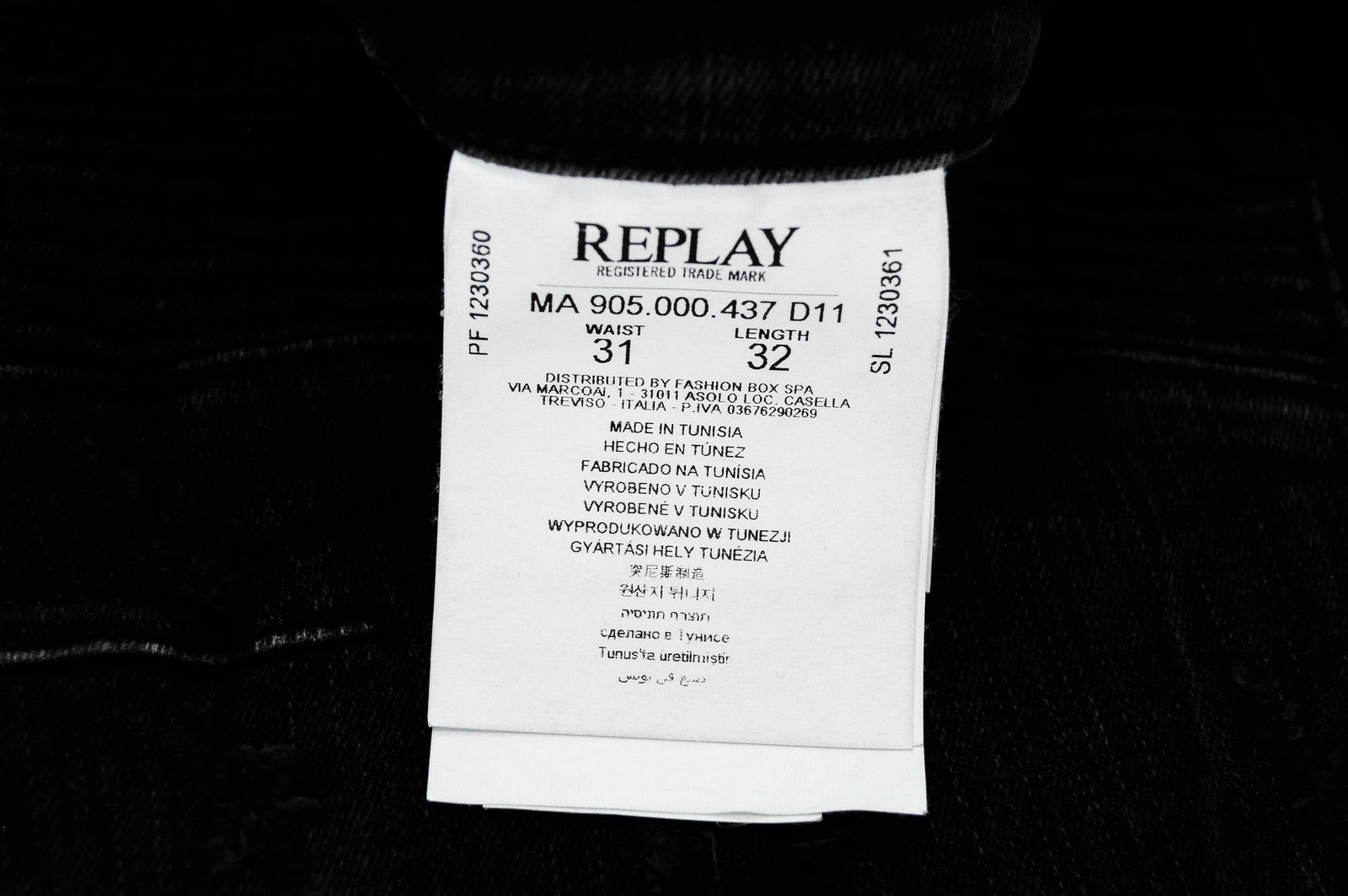 REPLAY Zaldok vyriški džinsai W31/L32 pilki, skalbti, prigludę, medvilniniai, tamprūs. 